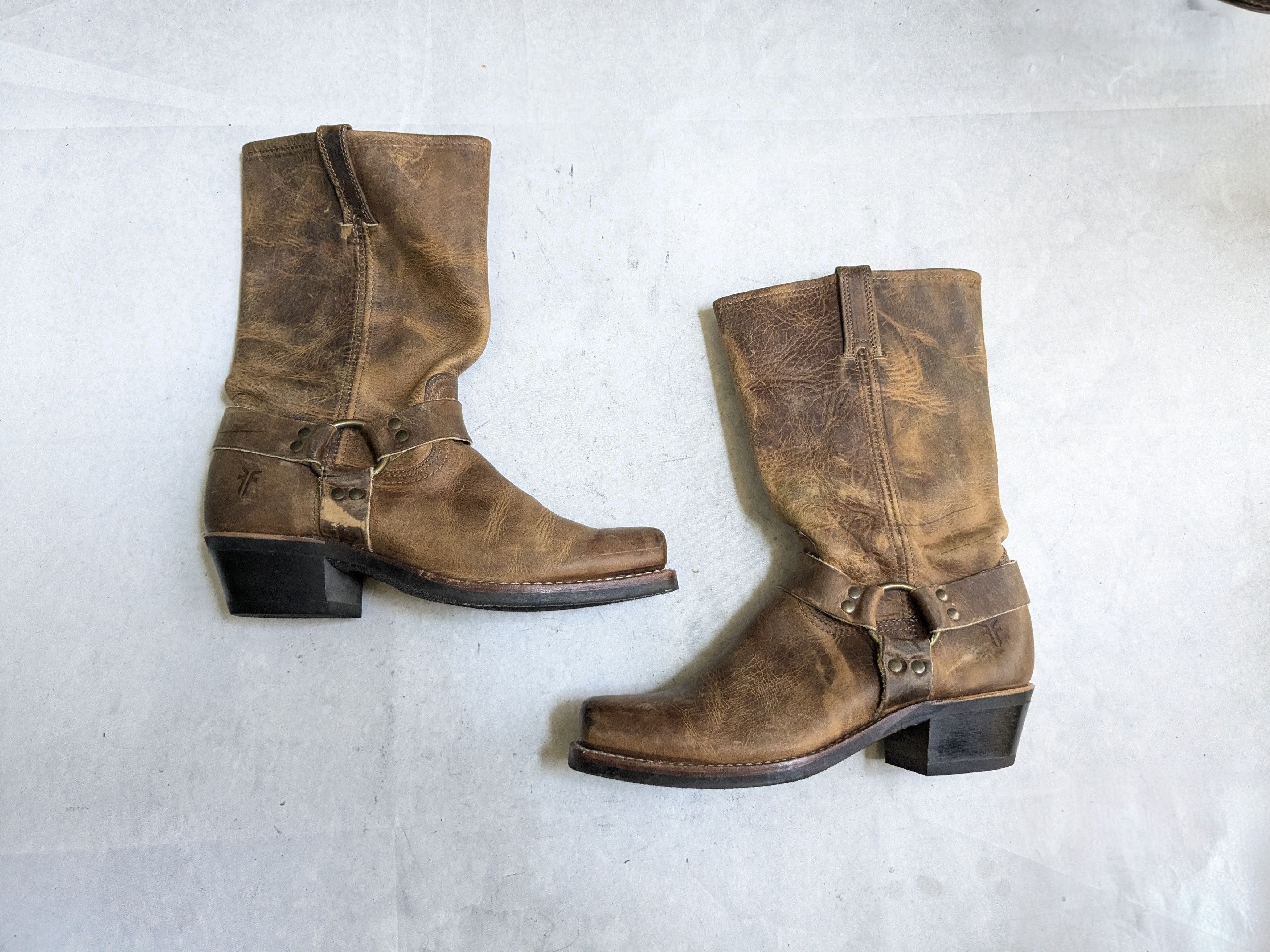 Frye Frye Harness Boots Brown 8 Leather USA Strap Buckle Size US 8 / EU 41 - 1 Thumbnail