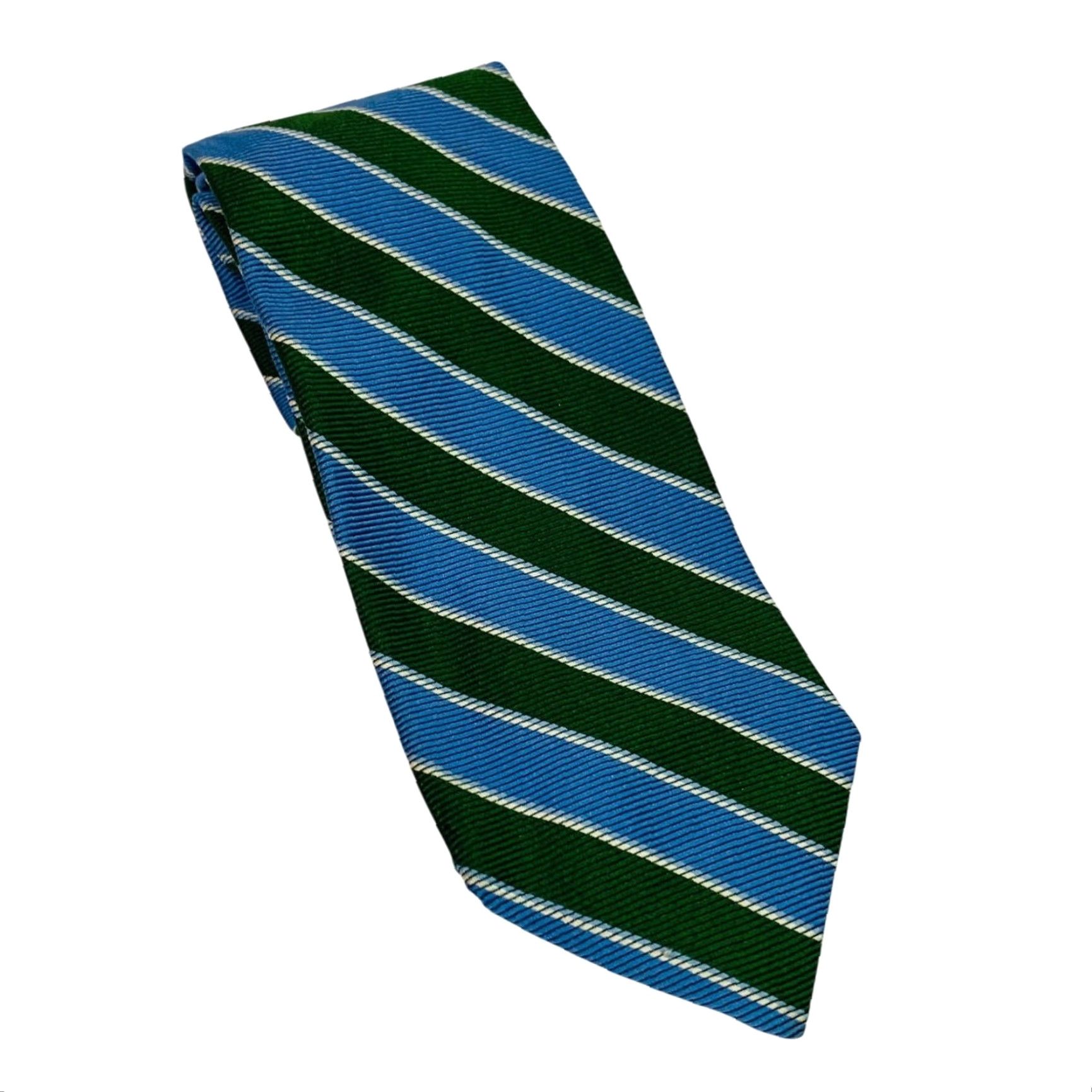 Brooks Brothers Brooks Brothers Mens Tie Woven Silk Necktie Green Blue Stripe 2 3.75" Width 60" Length 60" (if length) Size ONE SIZE - 2 Thumbnail
