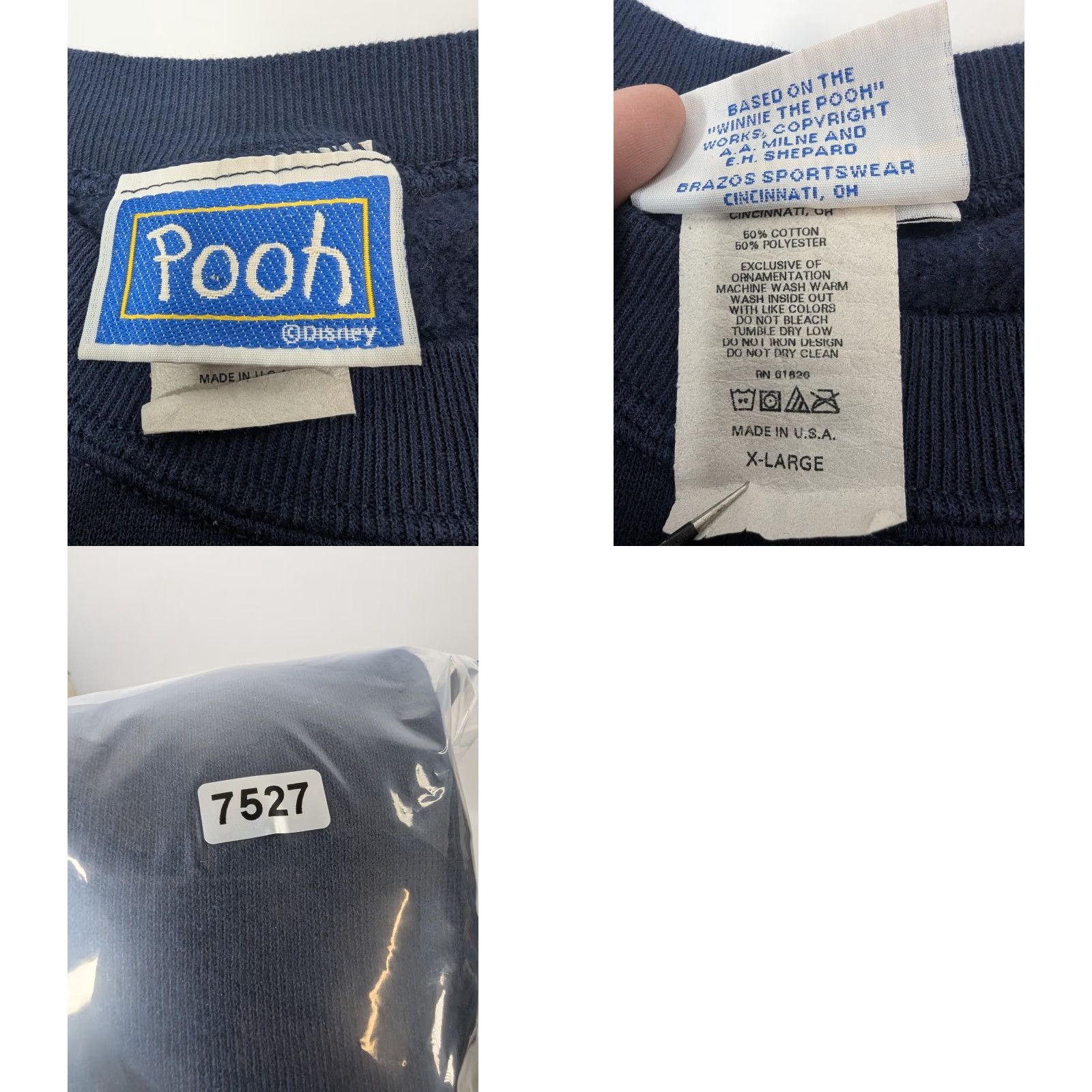 Disney VINTAGE Disney Sweatshirt Pullover Crew Neck Long Sleeve XL Blue Men 90s Disney Winnie The Pooh Sweatshirt Crew Neck Blue XL Mens Size US XL / EU 56 / 4 - 8 Thumbnail