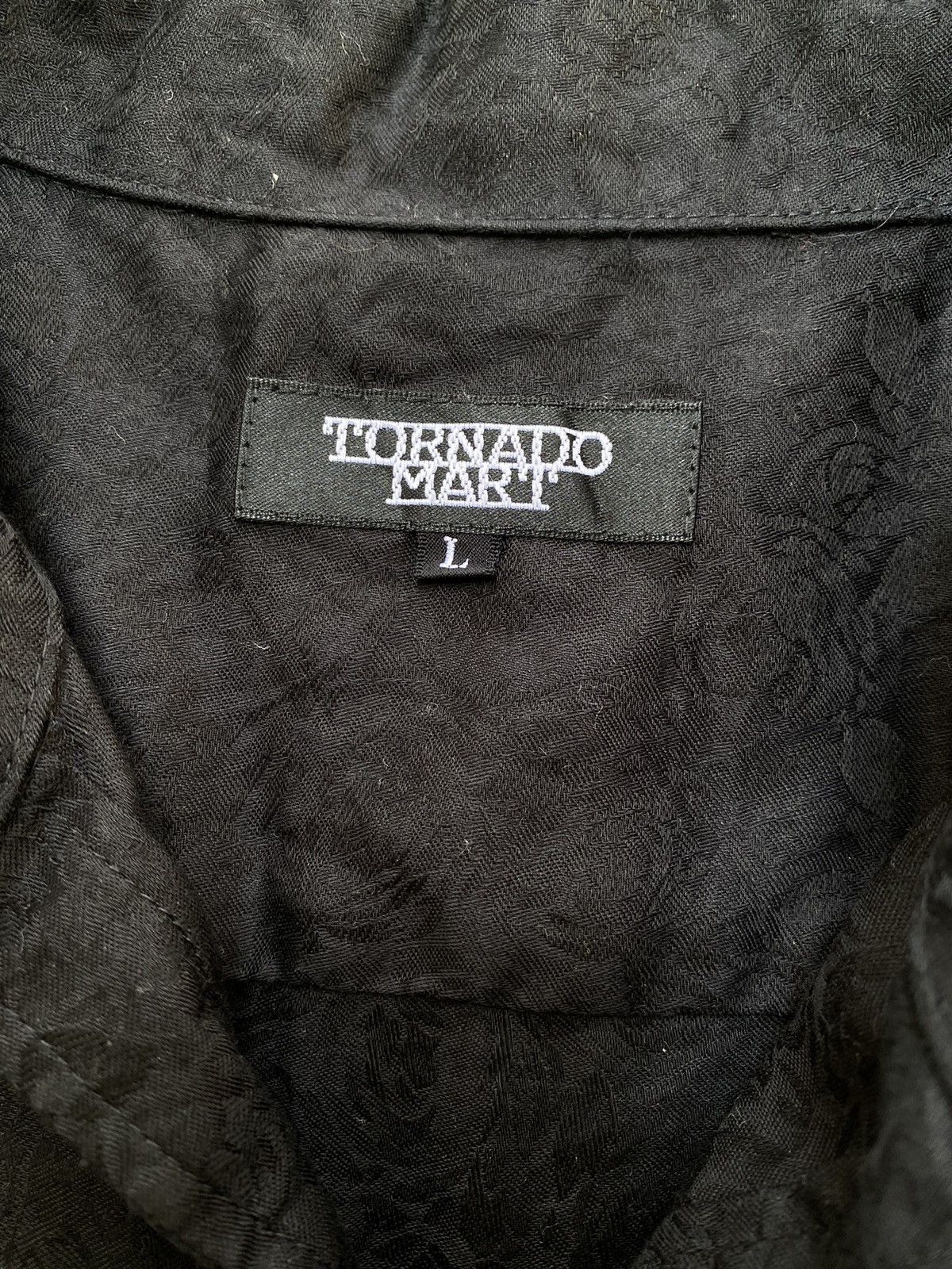 Vintage Tornado Mart Black Roses Open Collar Shirts