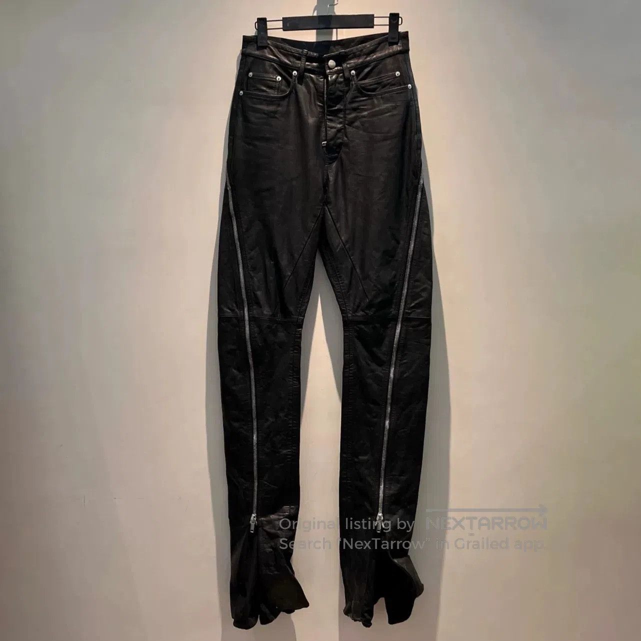 Rick Owens rick owens banana pants in black leather. Size US 27 - 1 Thumbnail