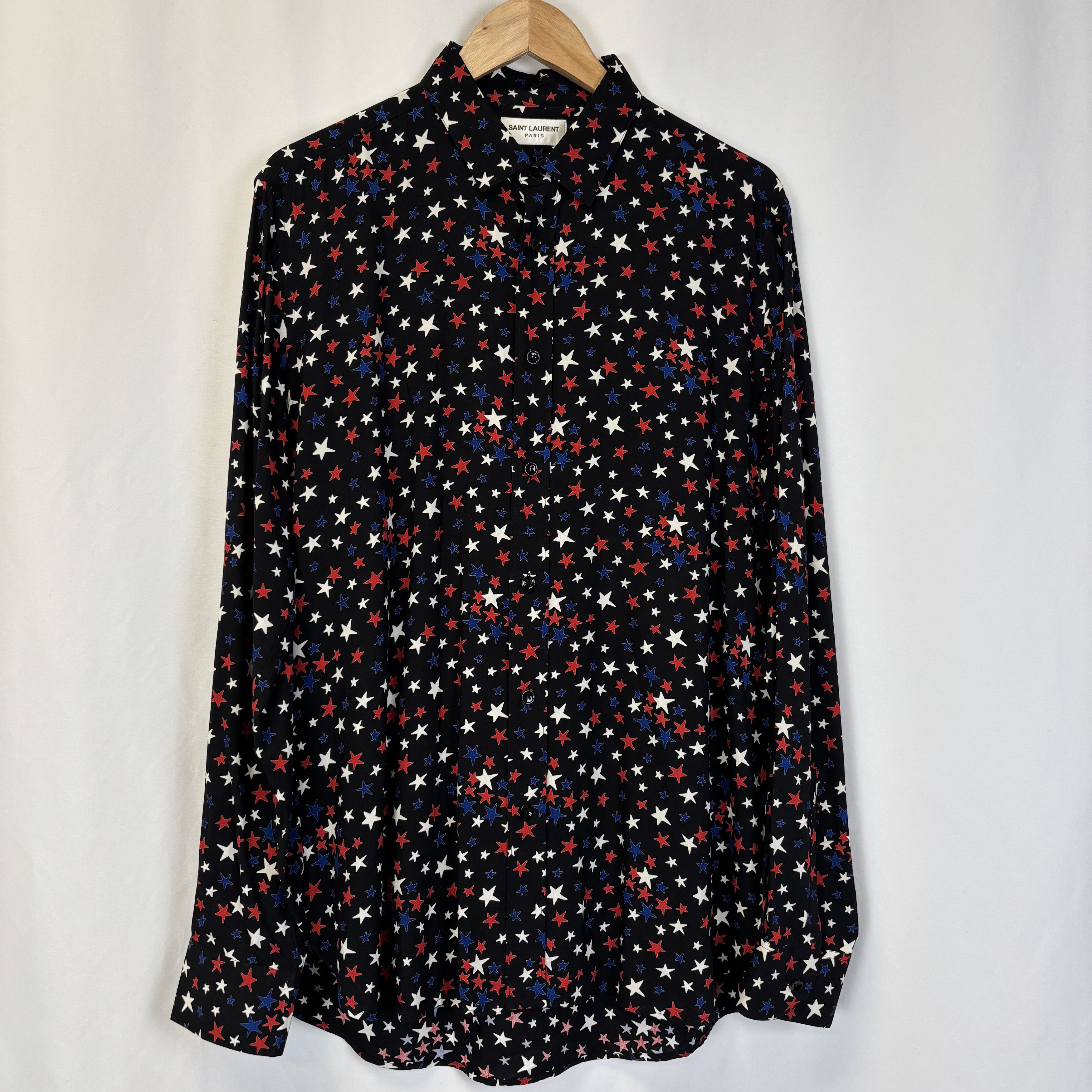 Saint Laurent Paris Saint Laurent Black Star Shirt Size US L / EU 52-54 / 3 - 1 Thumbnail