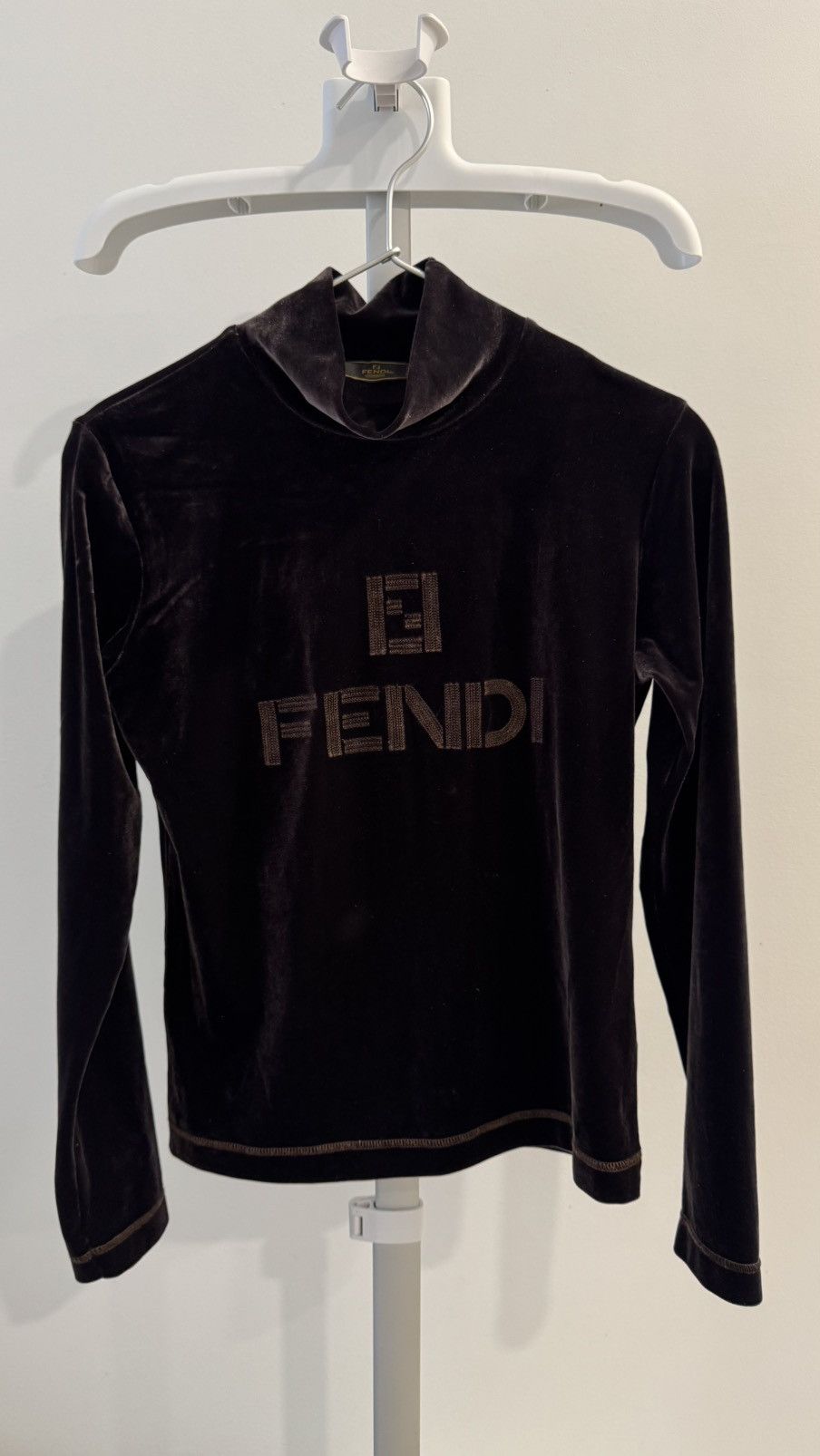 Fendi Vintage Fendi Velvet Turtleneck Size S / US 4 / IT 40 - 3 Thumbnail