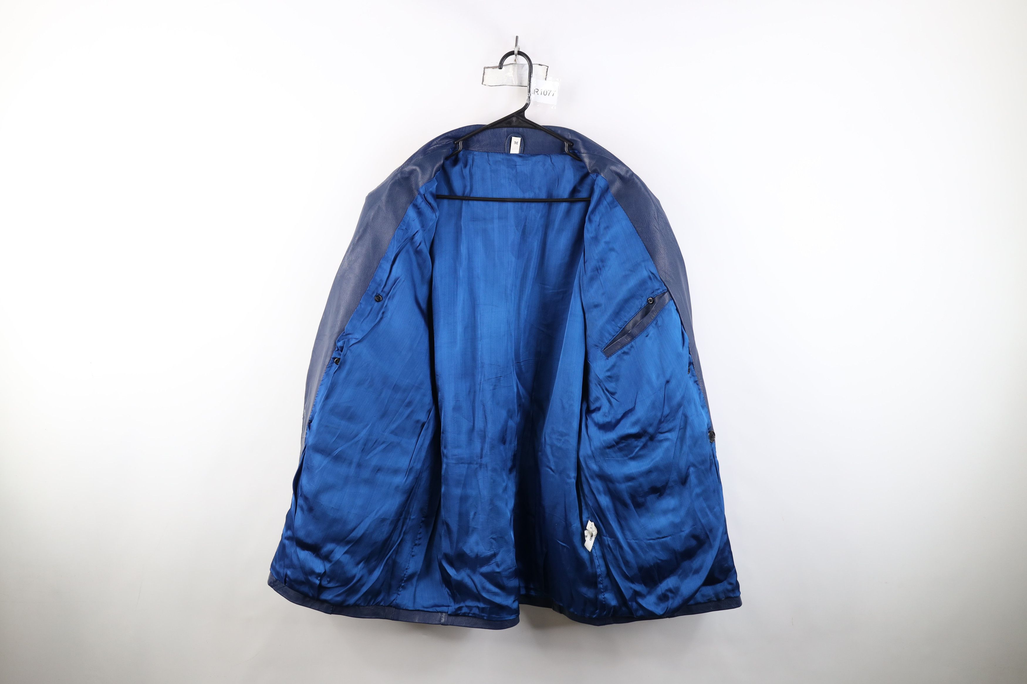 Vintage Vintage 90s Streetwear Leather Suit Coat Blazer Jacket Blue Size US M / EU 48-50 / 2 - 10 Thumbnail