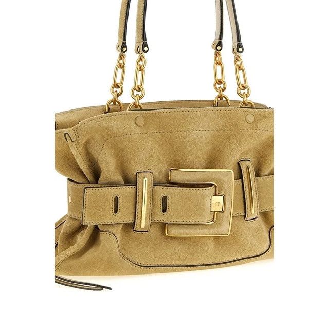 Balmain BALMAIN Anthem Beige Suede Shoulder Bag New Size ONE SIZE - 3 Thumbnail