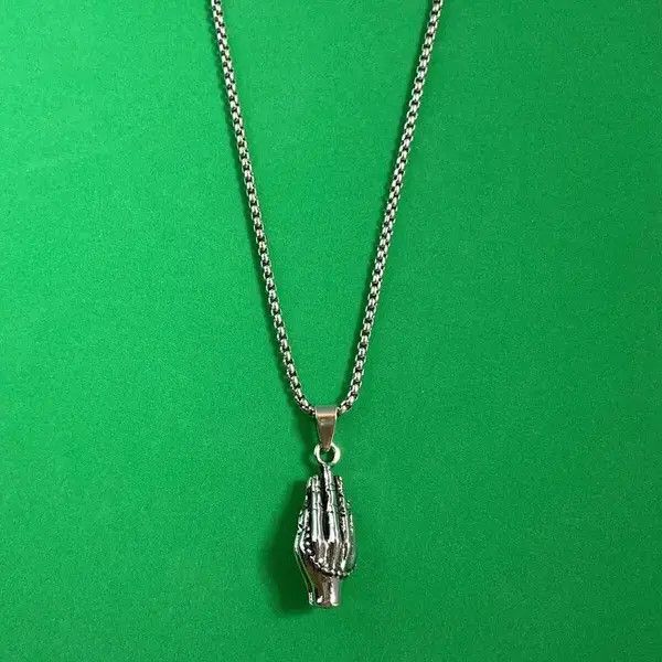 Designer × Jewelry Titanium Steel Praying Hands Pendant Necklace for Men Women Size ONE SIZE - 2 Thumbnail