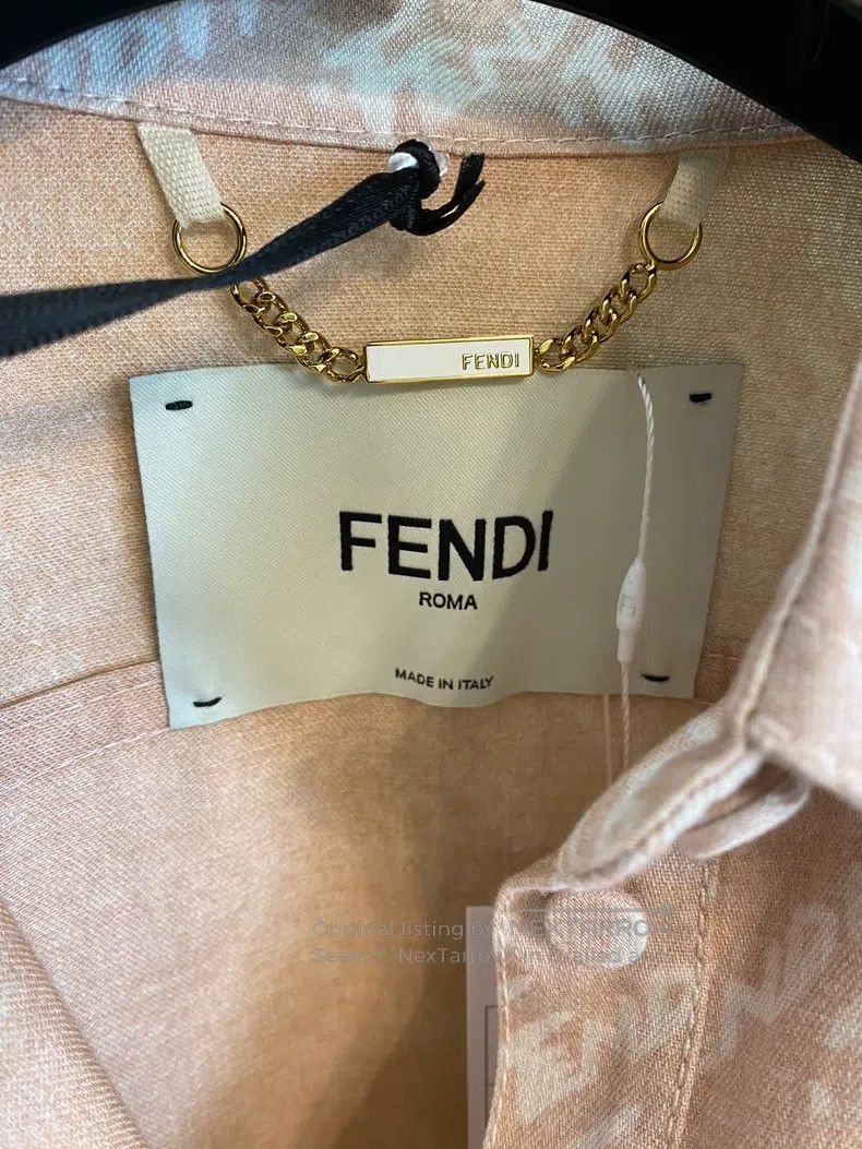 Fendi Fendi All-Over Printed Logo Denim Short Sleeve Shirt Size XS / US 0-2 / IT 36-38 - 5 Thumbnail
