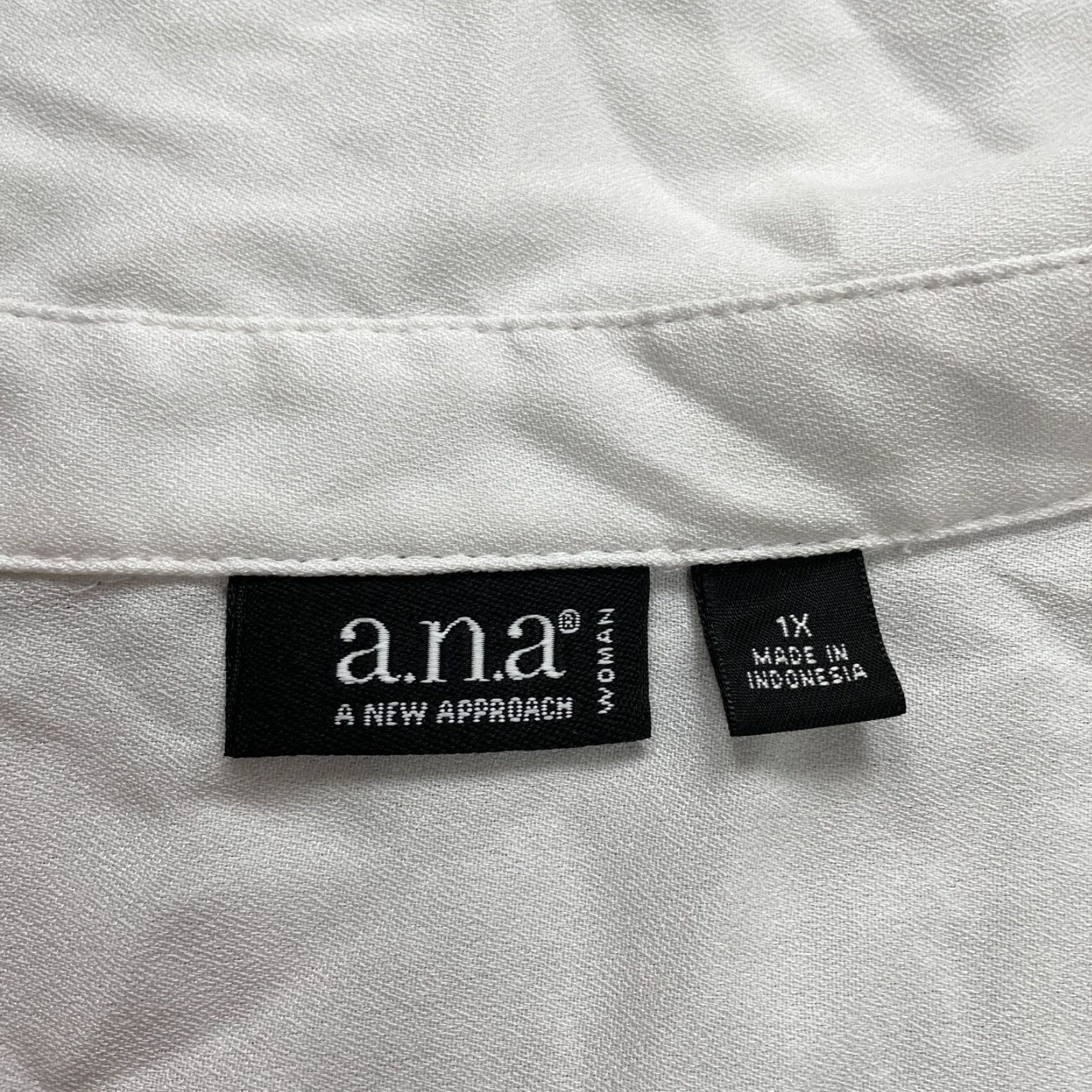 Vintage A New Approach Blouse XL White 1/4 Button Up Long Sleeve Shirt Top Womens Size XL / US 12-14 / IT 48-50 - 5 Thumbnail