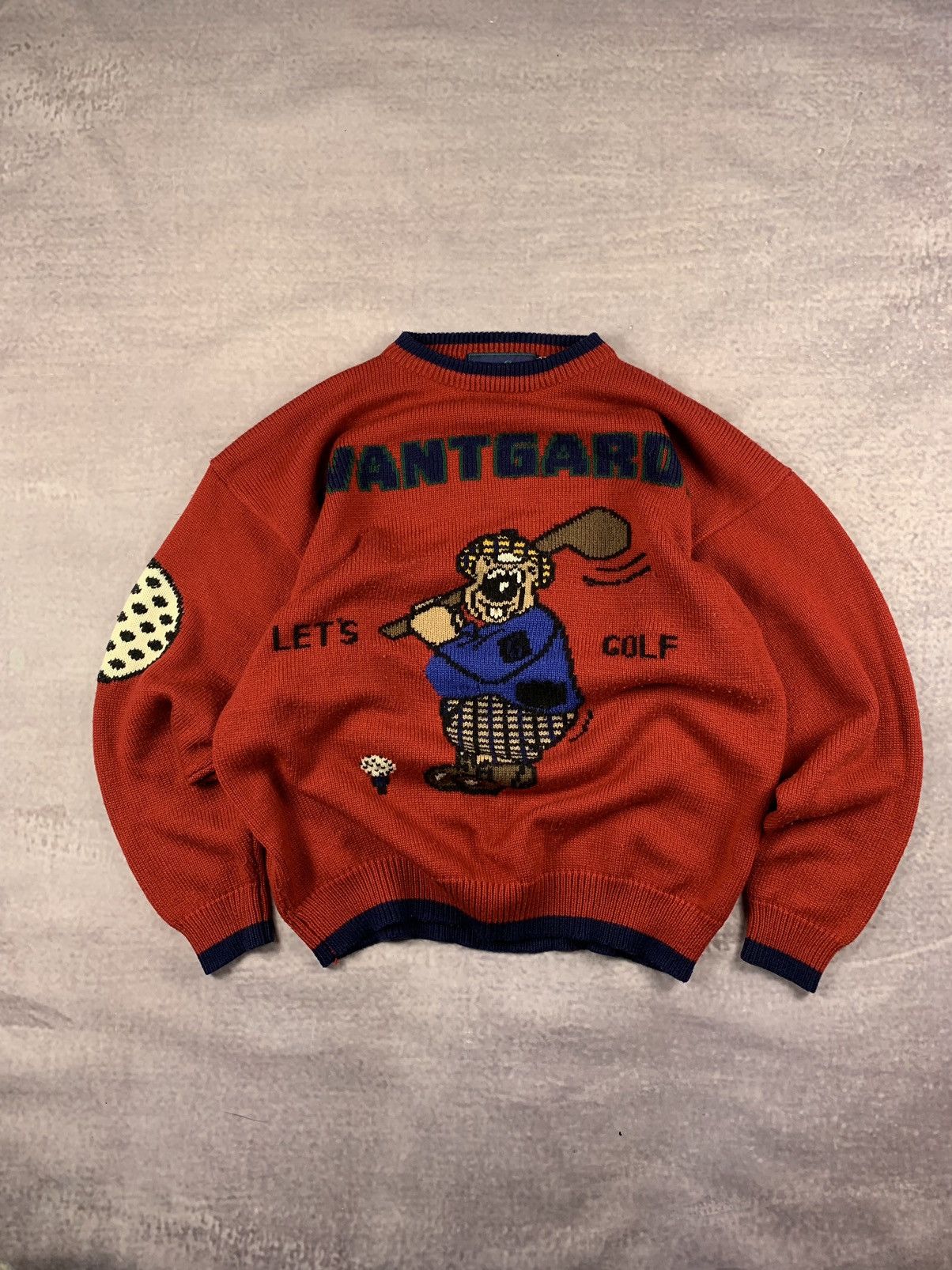 Vintage RARE Vintage Golf Knitted Embroidered Bear Sweater Size US XXL / EU 58 / 5 - 1 Thumbnail