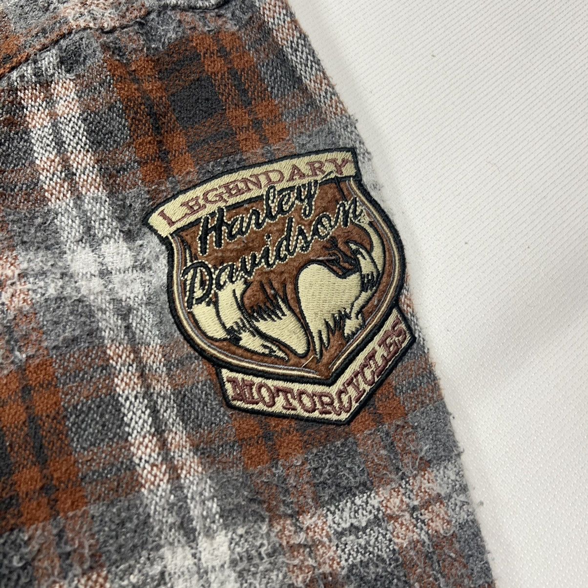 Harley Davidson Harley Davidson Flannel Shirt Brown Button Plaid Motorcycle Size US XXL / EU 58 / 5 - 8 Thumbnail