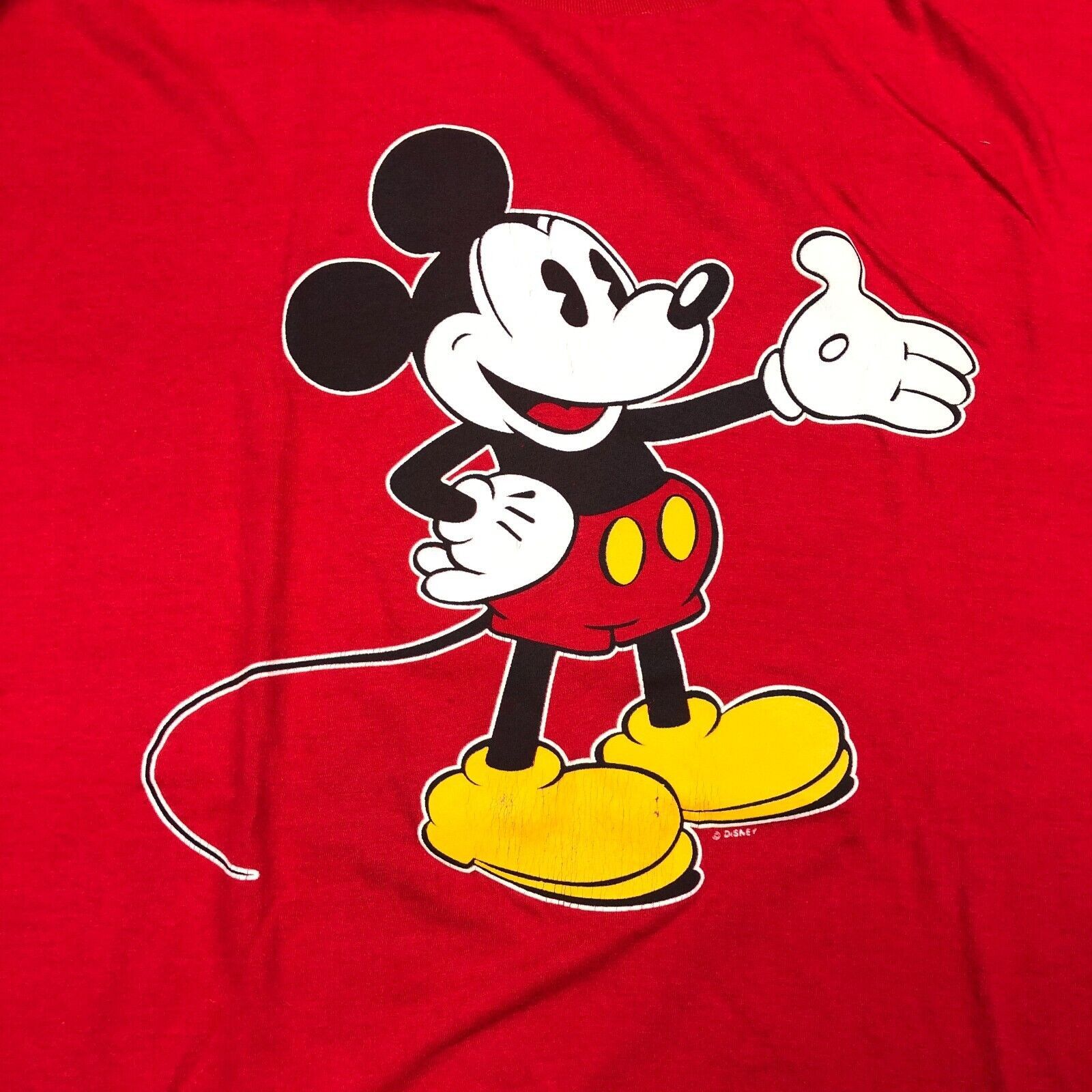 Disney × Vintage Vintage 80s Rare Disney OSFA XXXXL 4XL Mickey Mouse Red Tee Size US XXL / EU 58 / 5 - 2 Thumbnail