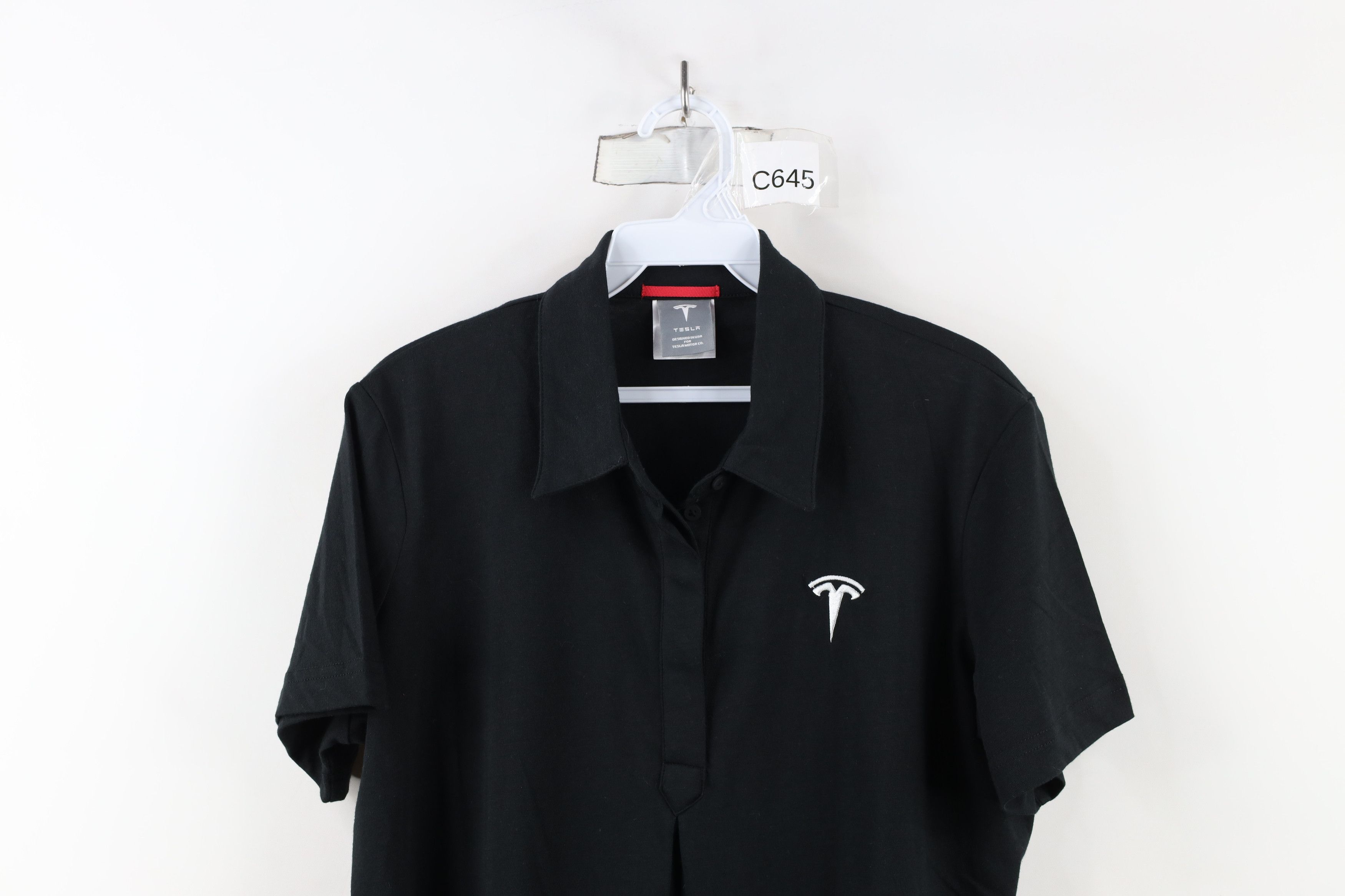 Vintage Tesla Motors Classic Logo Short Sleeve Collared Polo Shirt Size L / US 10 / IT 46 - 2 Thumbnail