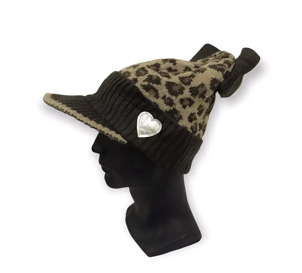 Japanese Brand Japanese Brand Leopard Bunny Horn Beanie Hat Size ONE SIZE - 1 Thumbnail