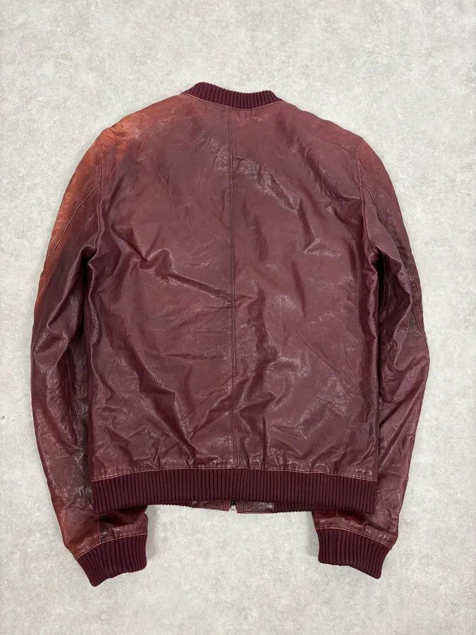 Dolce & Gabbana AW2011 Dolce & Gabbana Bordeaux Red Leather Jacket Size US L / EU 52-54 / 3 - 7 Thumbnail