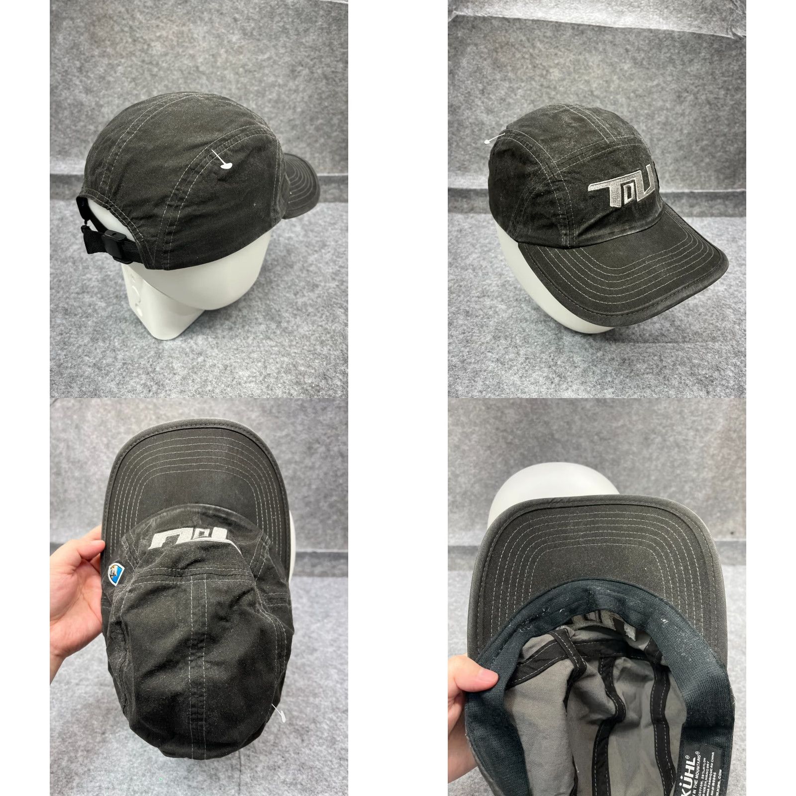 Vintage KÜHL Hat Cap Strap Back Adult One Size Gray Cotton Nylon Blend 5 Panel Camp Hat/Cap Men Trucker Hat Adjustable Lightweight Outdoor Casual Crewneck? Size ONE SIZE - 8 Thumbnail