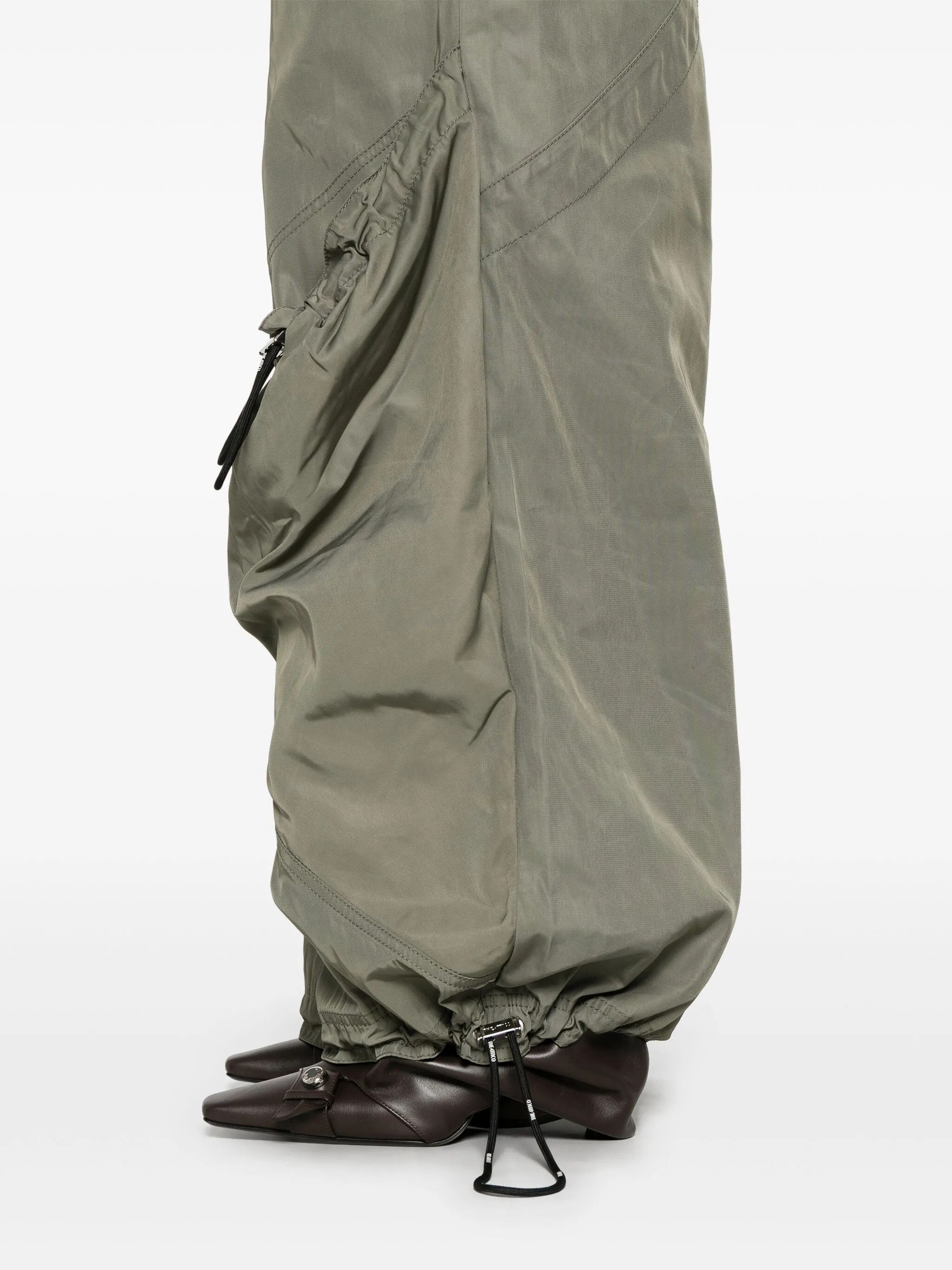The Attico o1s22i1n0325 Elasticated Loose Fit Trousers Military Green Size 27" / US 4 / IT 40 - 5 Thumbnail
