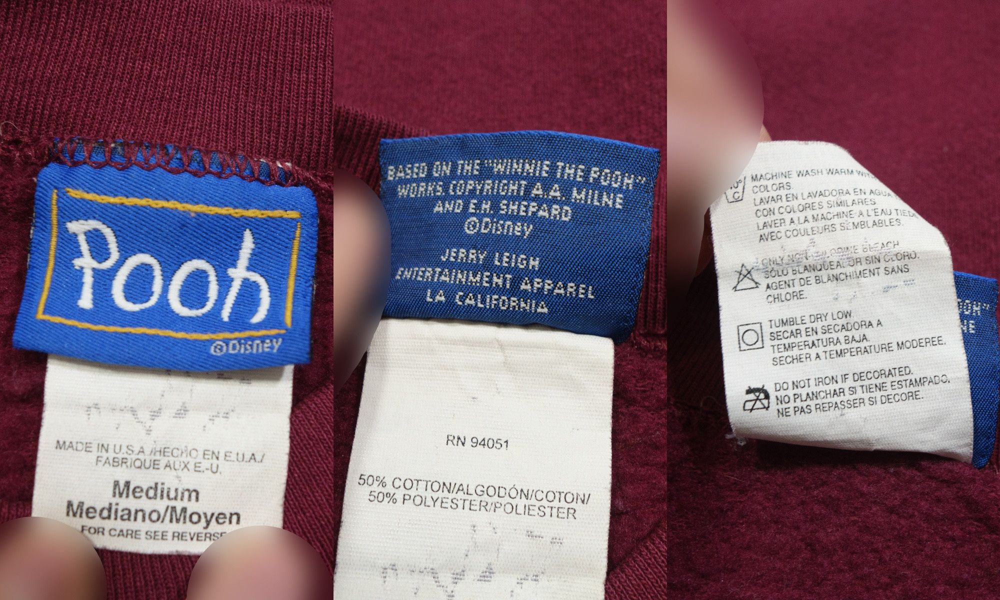 Disney 90s Winnie The Pooh Piglet Friends Forever Made in USA Size US M / EU 48-50 / 2 - 11 Thumbnail