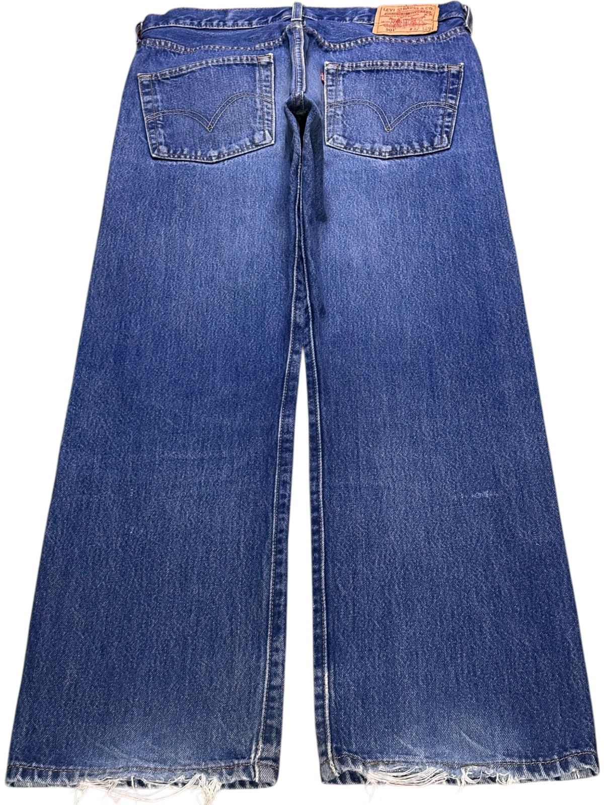 Levi's Vintage 90s Levis 501 Blue Wash Distress Loose Baggy Jeans Size US 31 - 2 Thumbnail