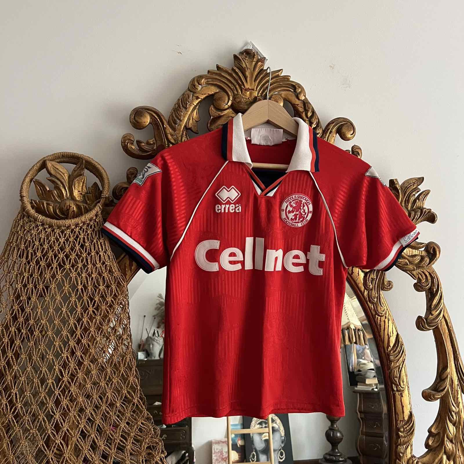Vintage Retro 90s CELLNET ERREA MIDDLESBROUGH Soccer Jersey Sz XS Size US XS / EU 42 / 0 - 1 Thumbnail