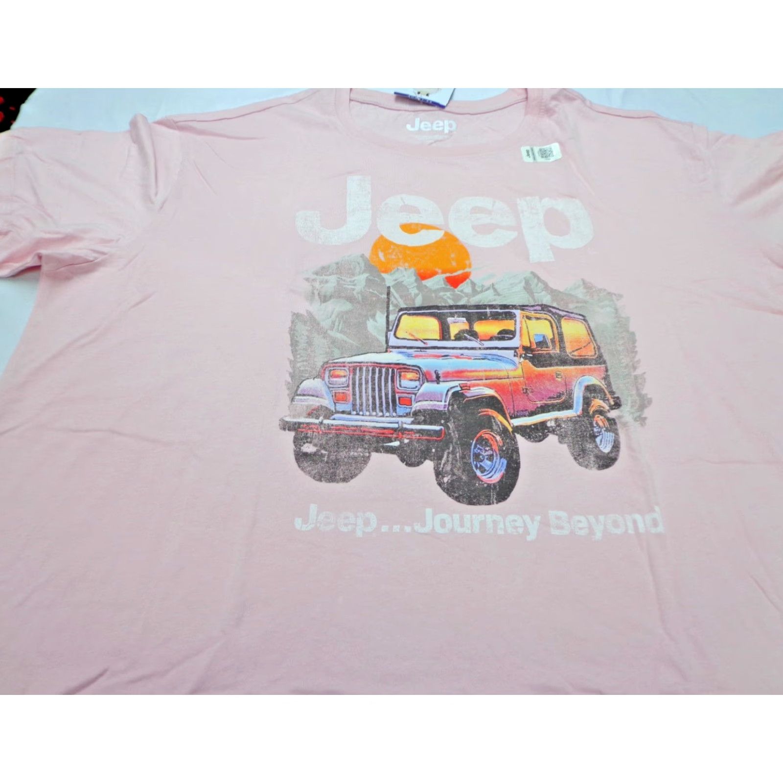 Jeep JEep Journey Beyond Pink T Shirt 2XL Unisex Adults Regular Cotton Shirt Pink Size XXL / US 16-18 / IT 52-54 - 2 Thumbnail