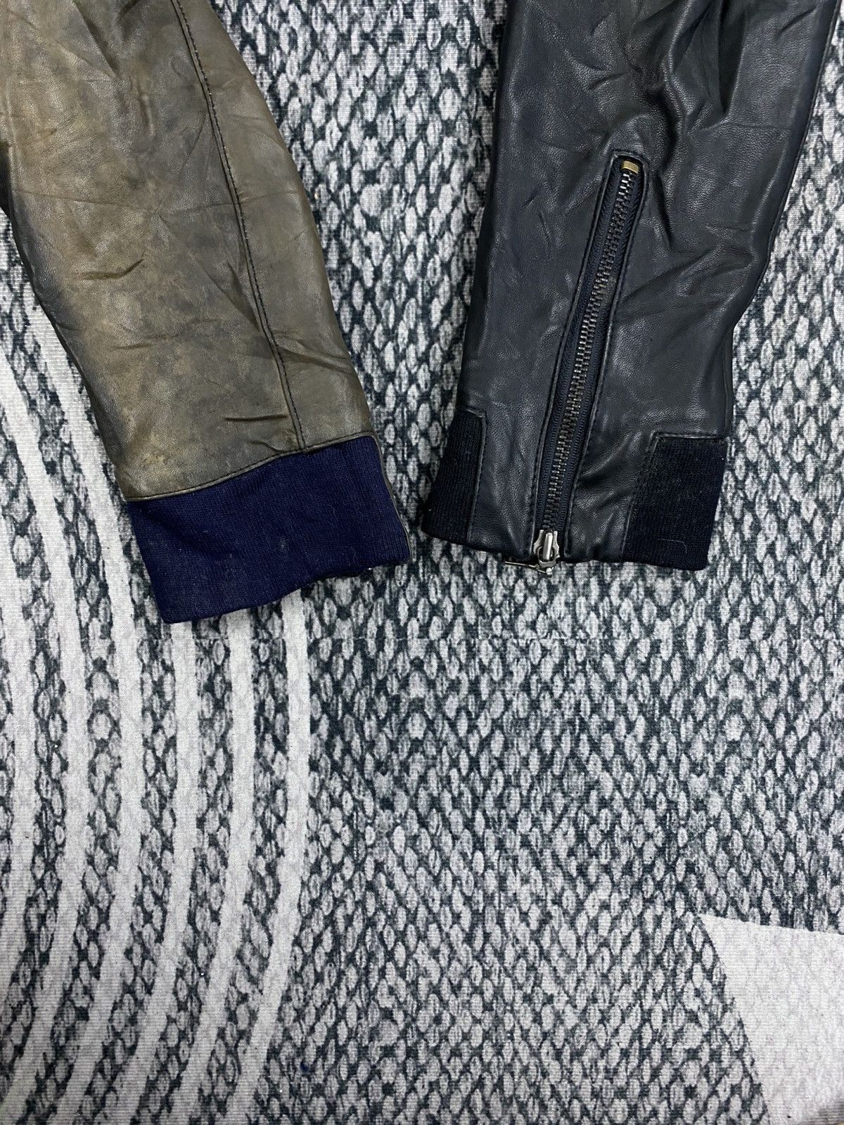 If Six Was Nine Bounce Over Multipocket Punk Acid Wash Leather Jacket Size US S / EU 44-46 / 1 - 8 Thumbnail