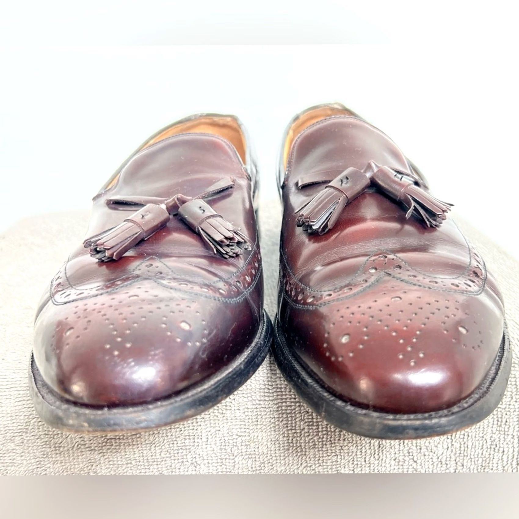 Johnston & Murphy Johnston & Murphy Aristocraft Men’s Tassel Loafers – Size 11 Burgundy Leather Loafer Mens Shoes Brown Leather Size US 11 / EU 44 - 5 Thumbnail