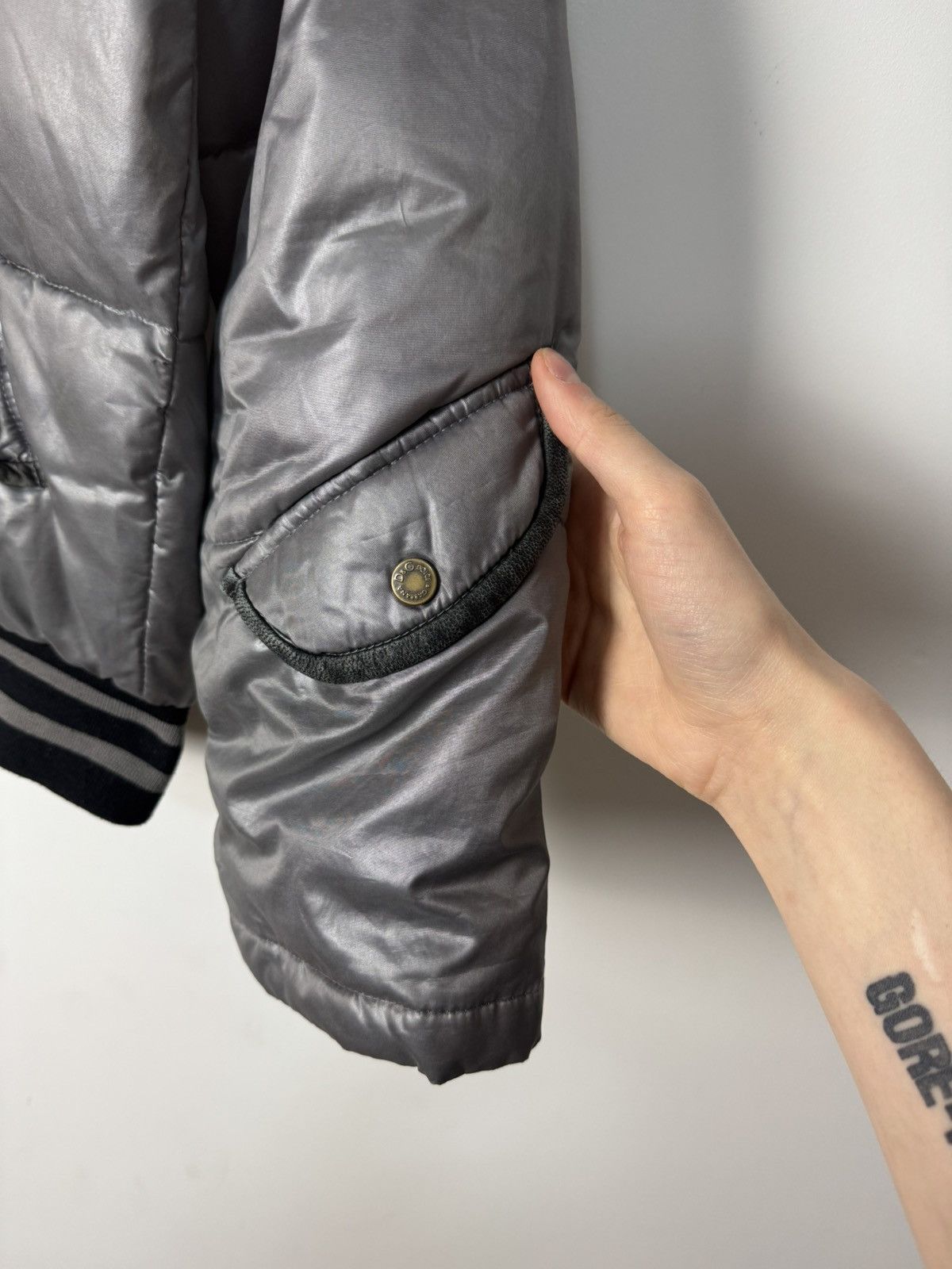 Archive Dolce & Gabbana Silver Puffer Jacket Vintage 00s