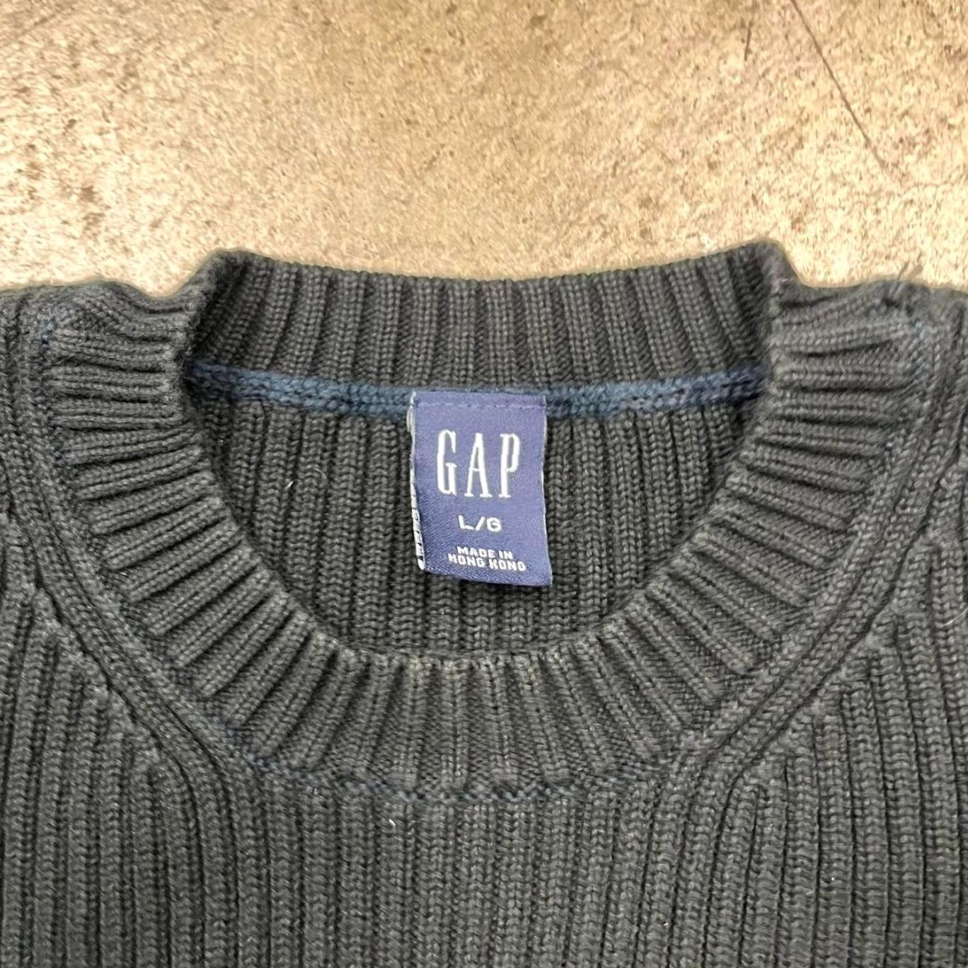 Gap VINTAGE Gap Ribbed Knit Sweater Mens Large Crewneck Black Cotton Crewneck Pullover Knit Style Tight-Knit 8/10 Size US L / EU 52-54 / 3 - 2 Thumbnail