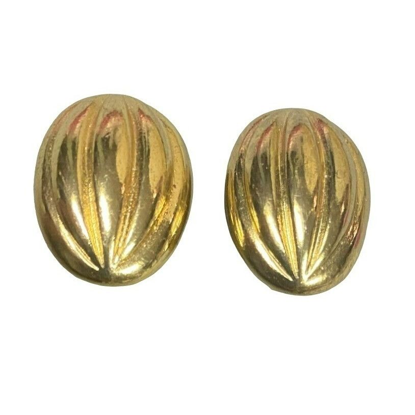 Other Vintage Gold-Tone Oval Dome Clip-On Earrings Size ONE SIZE - 1 Thumbnail