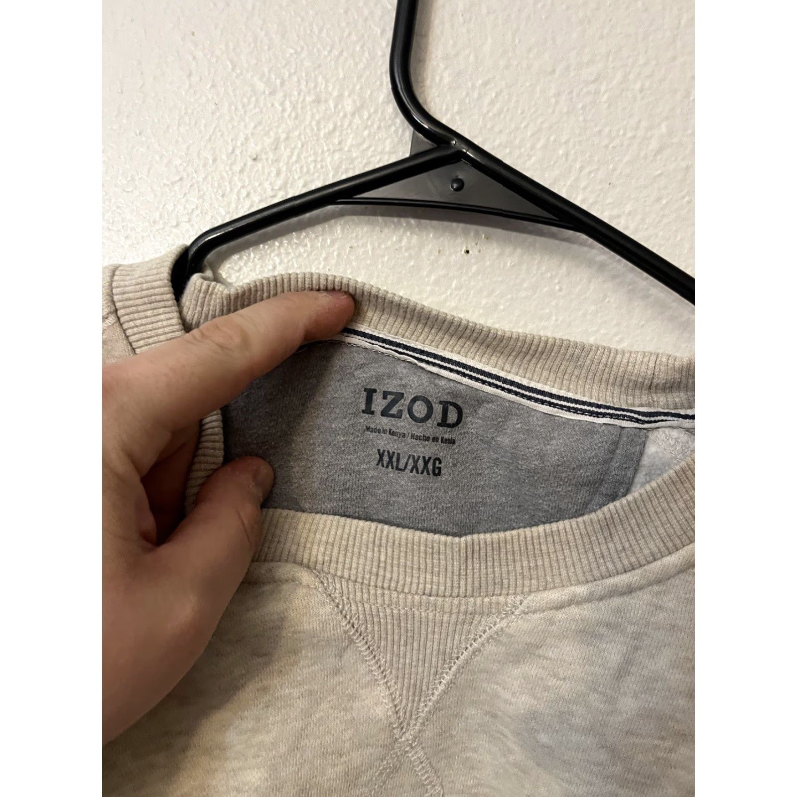 Izod Izod Sweatshirt Mens Long Sleeve Crewneck Pullover 2XL Beige Size US XXL / EU 58 / 5 - 3 Thumbnail