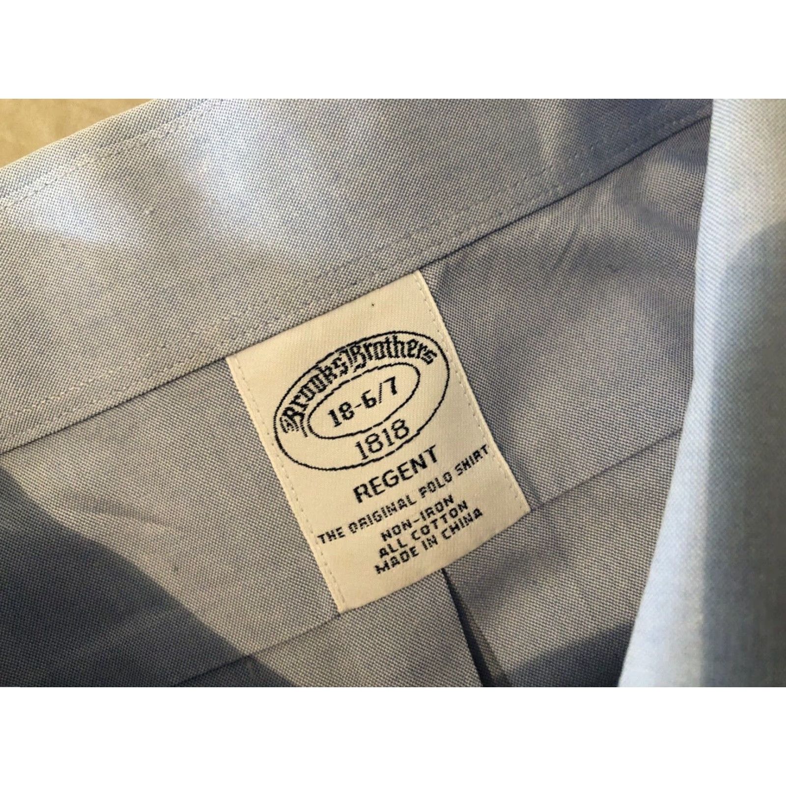 Brooks Brothers Dress Shirt Mens 18 36 37 Blue Cotton