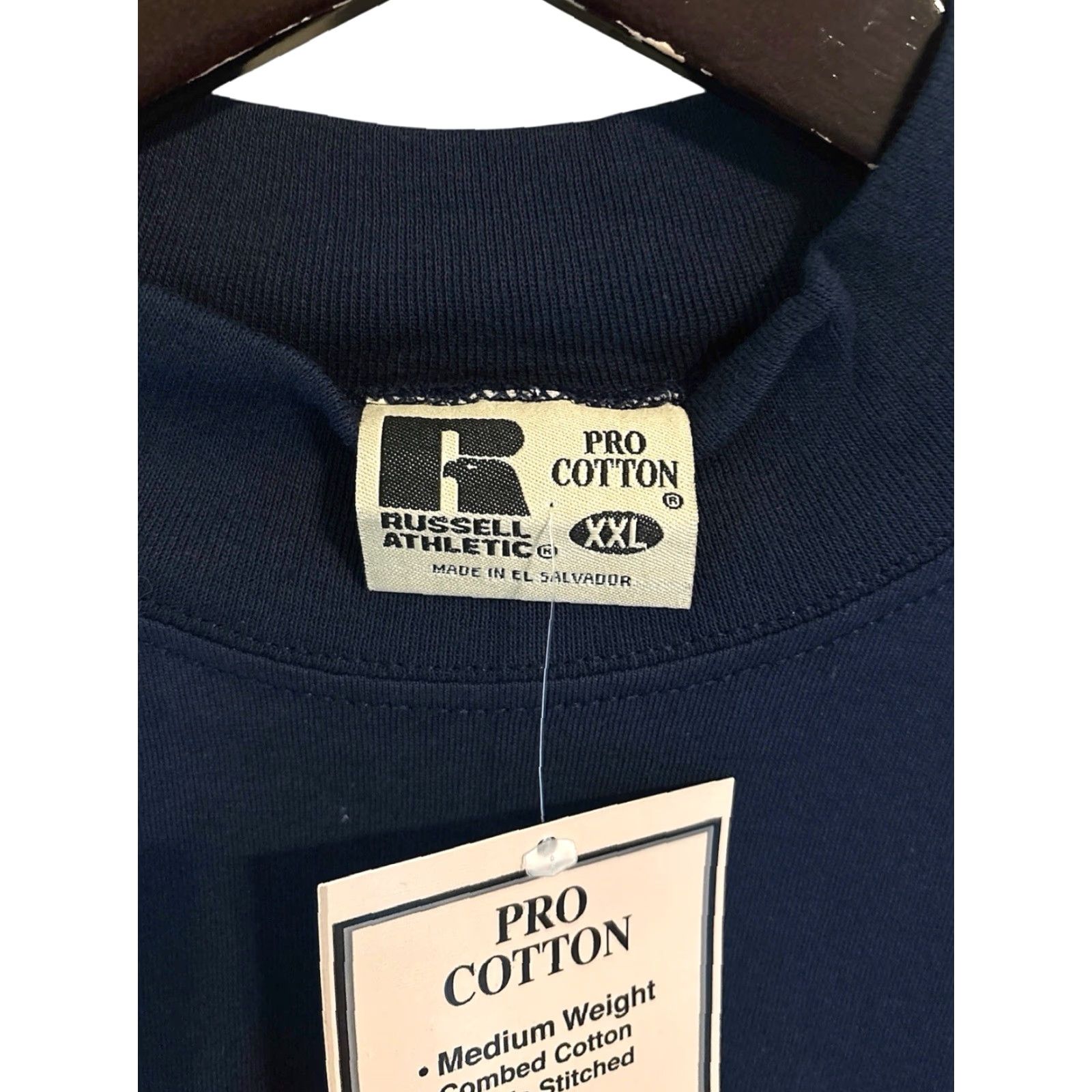 Russell Athletic VINTAGE Russell Athletic Pro Cotton Mock Neck Shirt Mens 2XL NOS NWT 90s Blue Long Sleeve T-Shirt Size US XXL / EU 58 / 5 - 7 Thumbnail