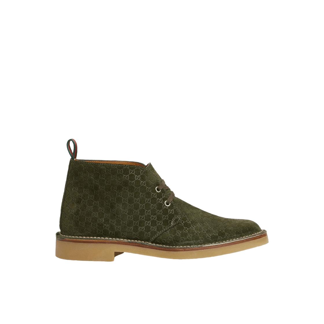Gucci oc11z526 Men's Ankle Boots With Web in Dark Green Size US 10 / EU 43 - 1 Thumbnail