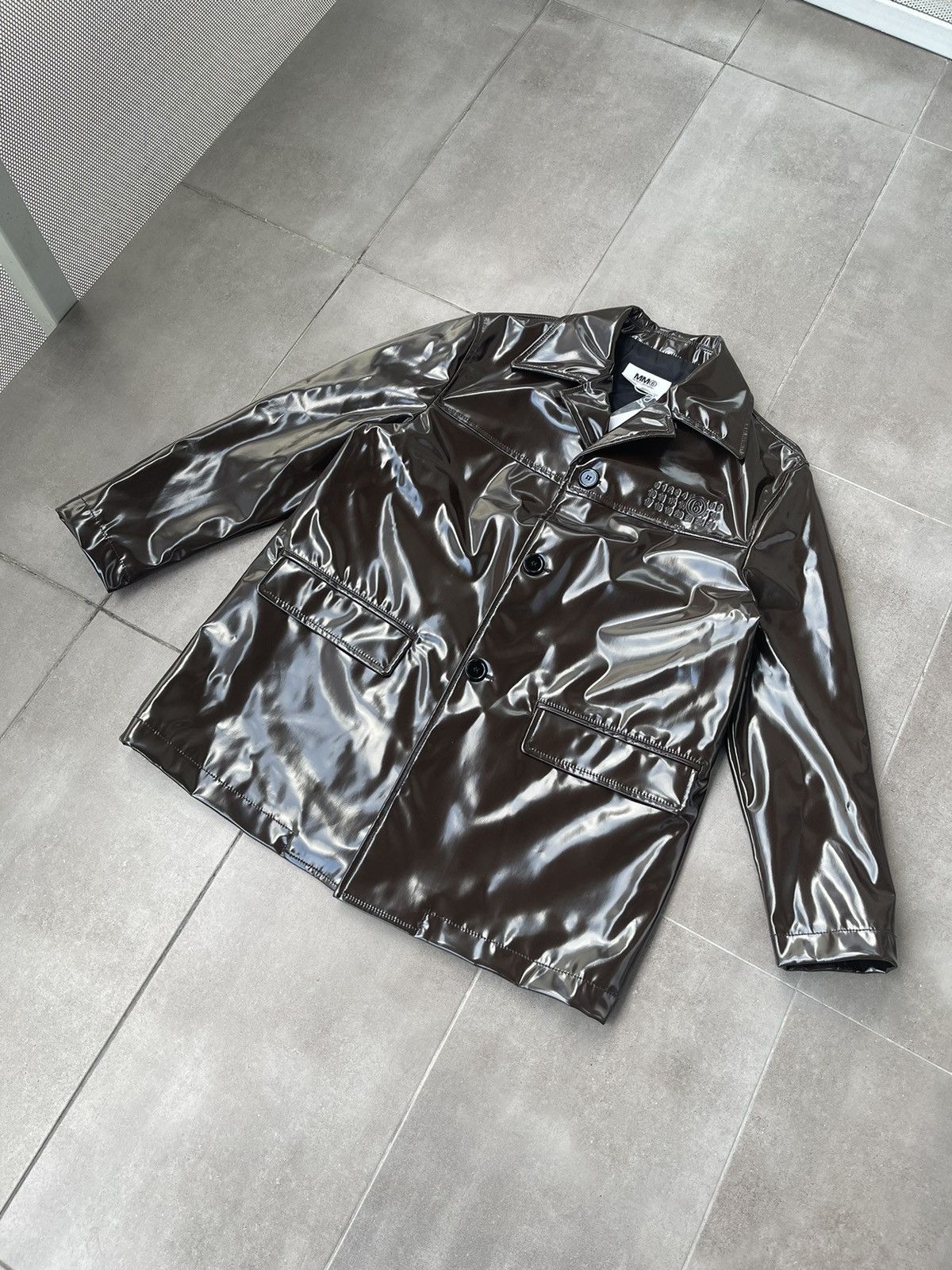 Maison Margiela !DS! SS23 Maison Margiela Faux Leather Brown Patent Jacket Size M / US 6-8 / IT 42-44 - 13 Thumbnail