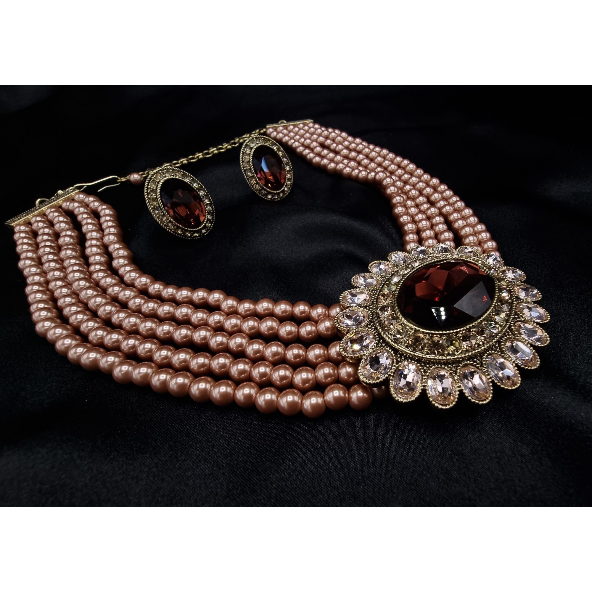 Vintage Heidi Daus Gold-Tone Statement Necklace & Earrings Set With Size ONE SIZE - 3 Thumbnail