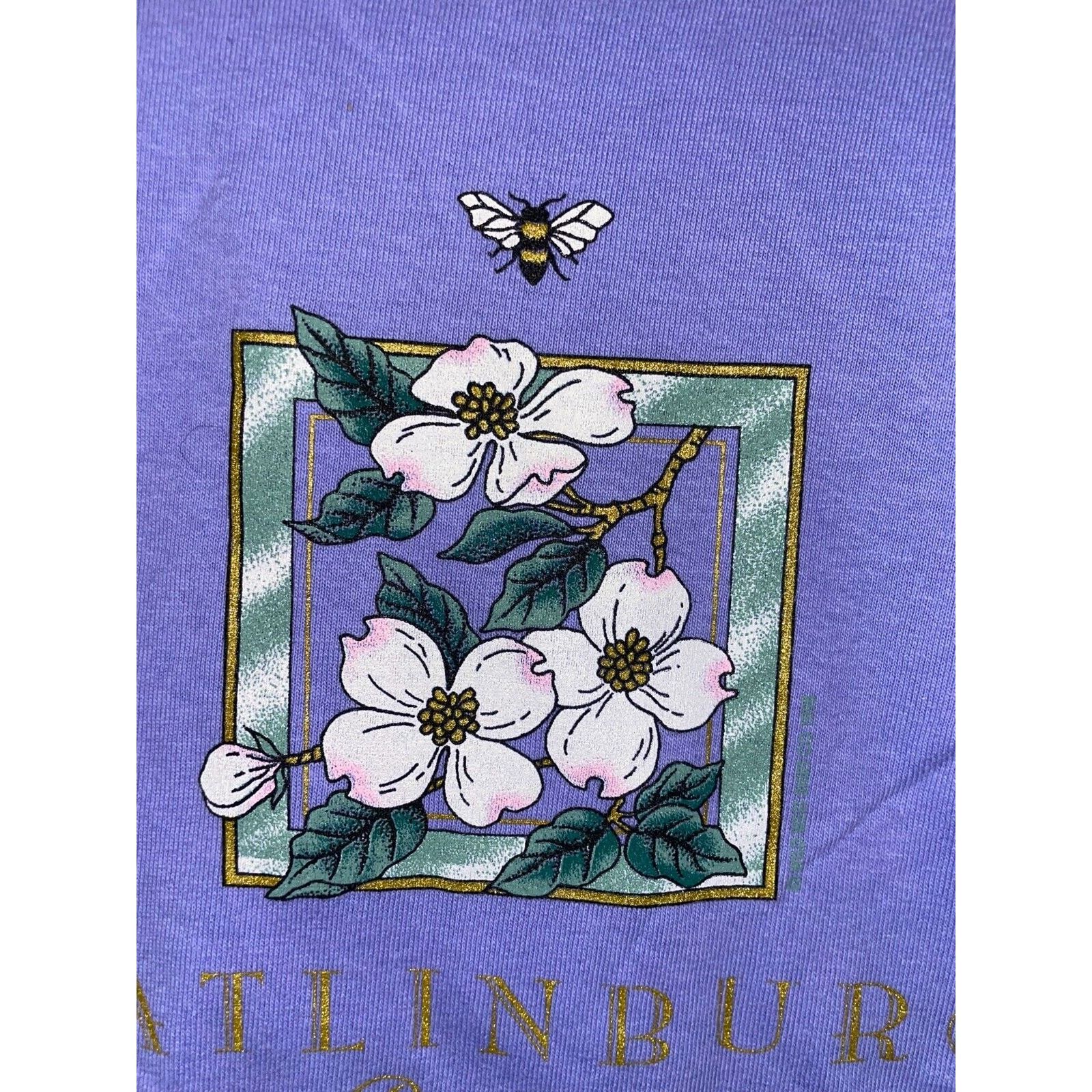 Anvil Vintage Womens Gatlinburg Shirt Dogwood bee Tee Top 90s M Size M / US 6-8 / IT 42-44 - 3 Thumbnail