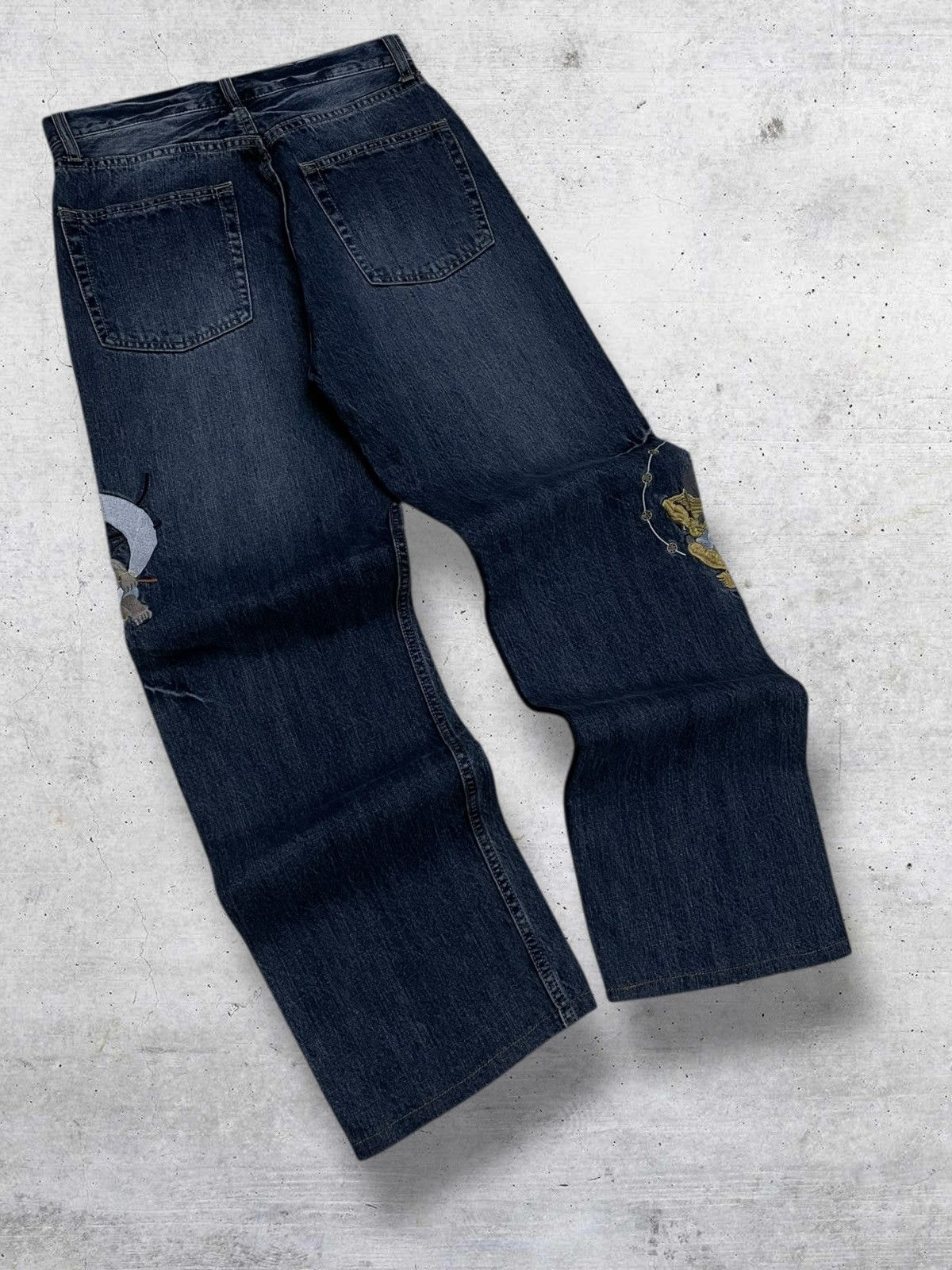 Japanese Brand VINTAGE KARAKURI TAMASHI RARE FIND EMBROIDERY GODFIGHT DENIM Size US 28 / EU 44 - 11 Thumbnail