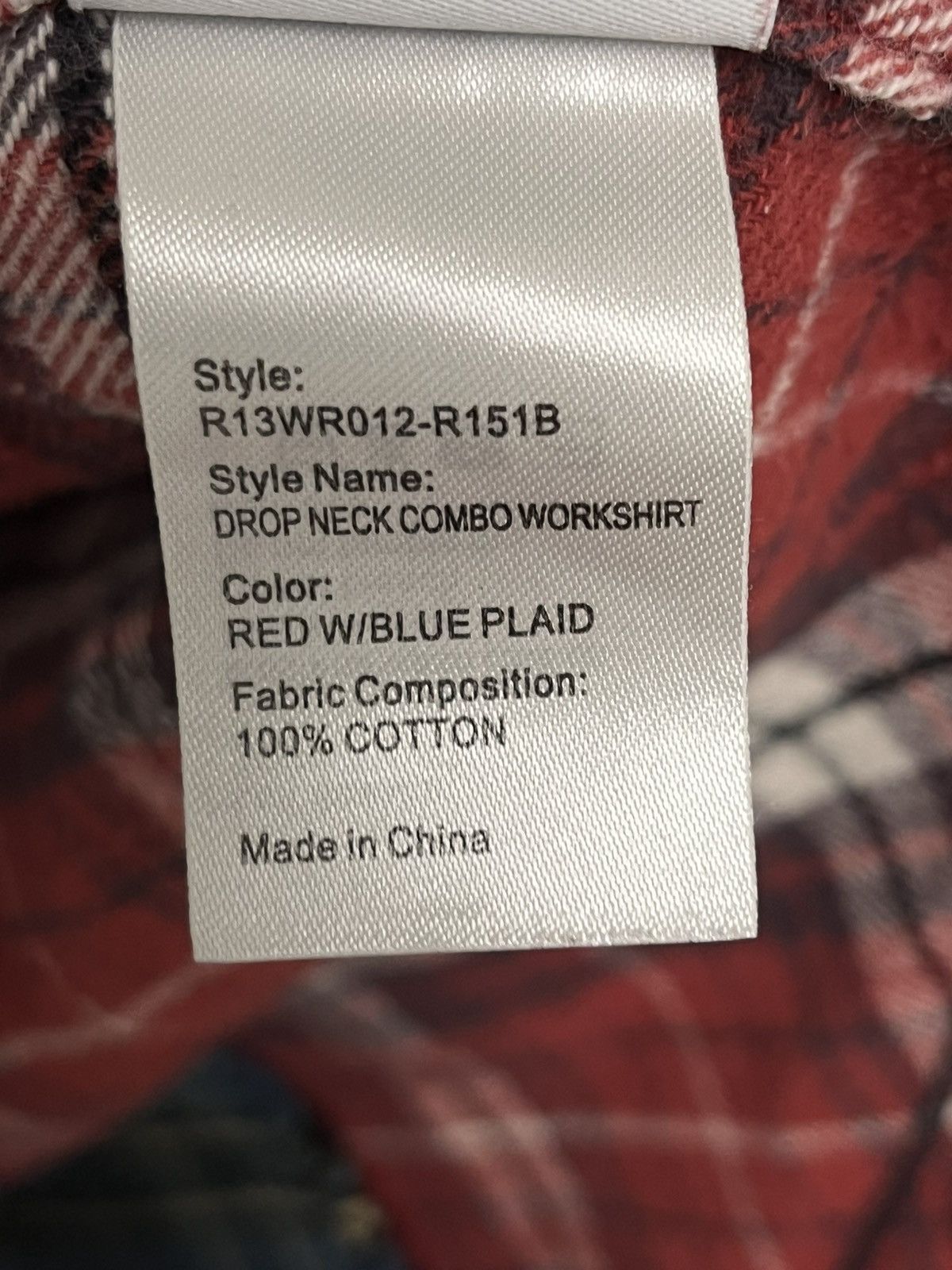 R13 Drop Neck. Omni Workshirt. Small. Size US S / EU 44-46 / 1 - 6 Thumbnail