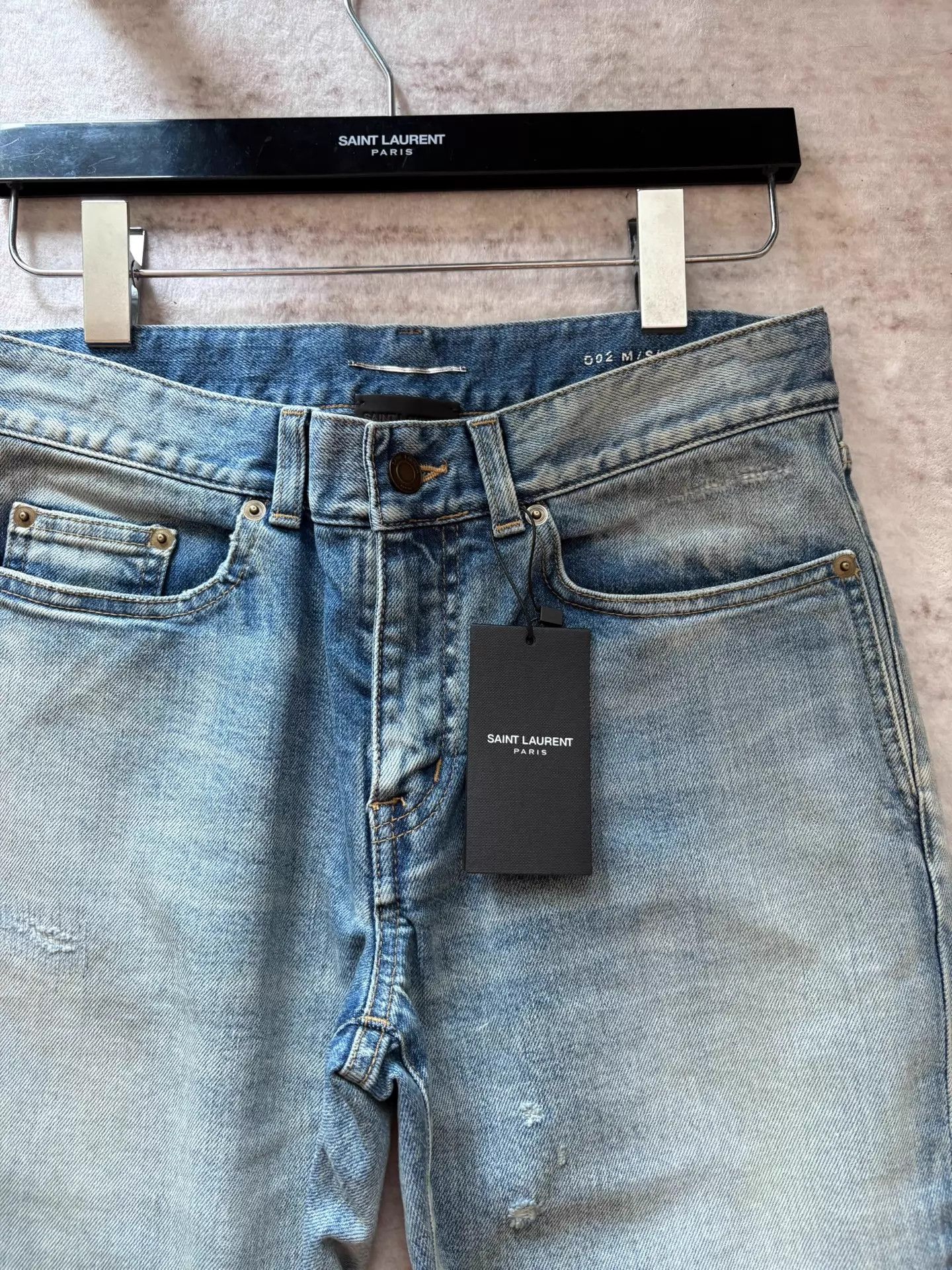 Saint Laurent Paris Saint Laurent D02 SK Skinny Jeans One Side Ripped Size US 29 - 3 Thumbnail