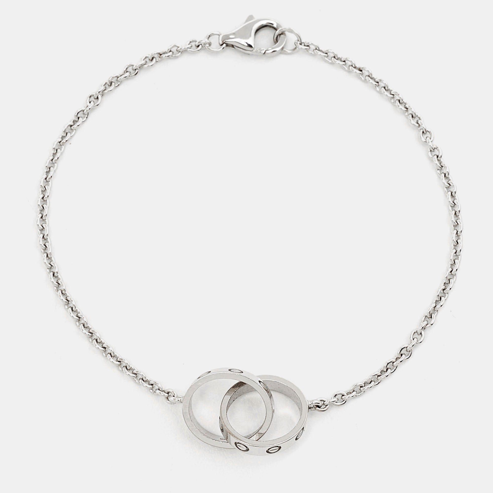 image of Cartier Love Interlocking Loops 18K White Gold Bracelet, Women's