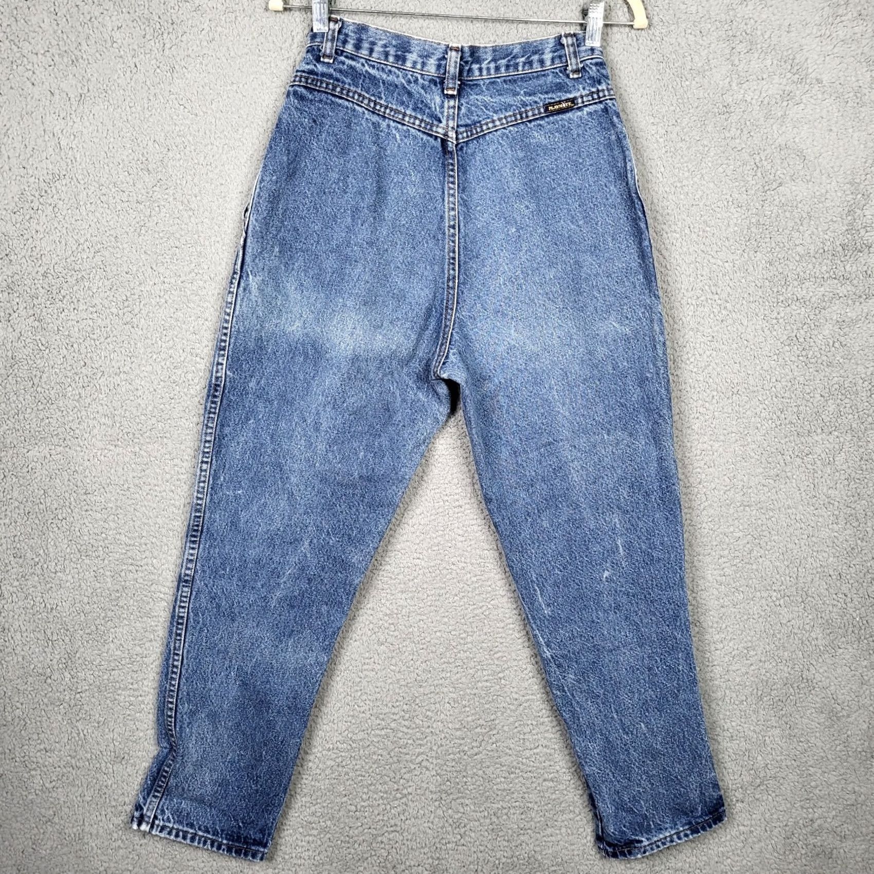 Denime VINTAGE Playmate Denim Jeans Women 11/12 High Rise Blue 5-Pocket Belted Casual Vintage Womens Jeans Size 32" / US 10 / IT 46 - 5 Thumbnail