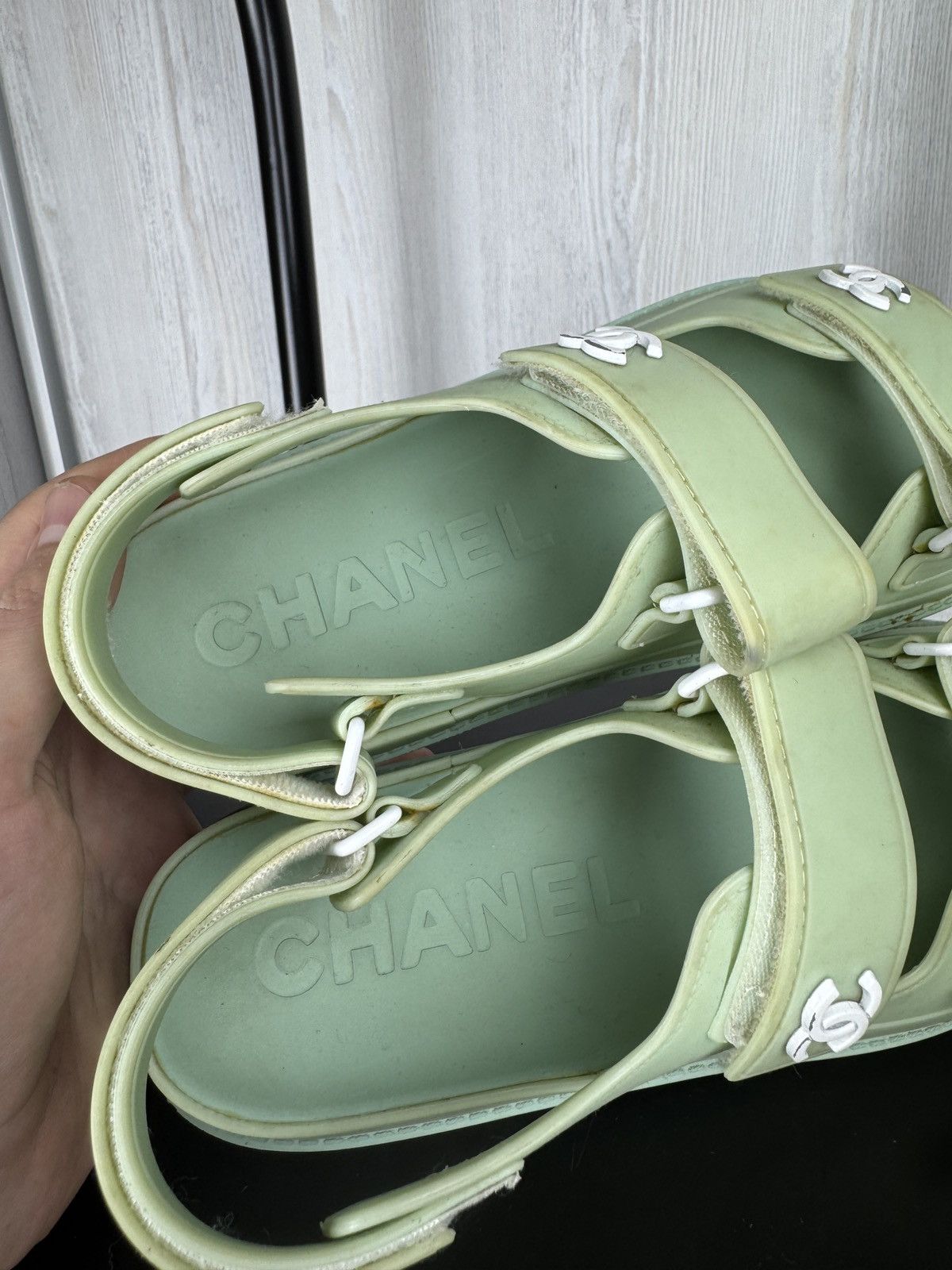 Chanel Chanel "Dad" Sandals Green Premium Size US 7 / IT 37 - 17 Thumbnail