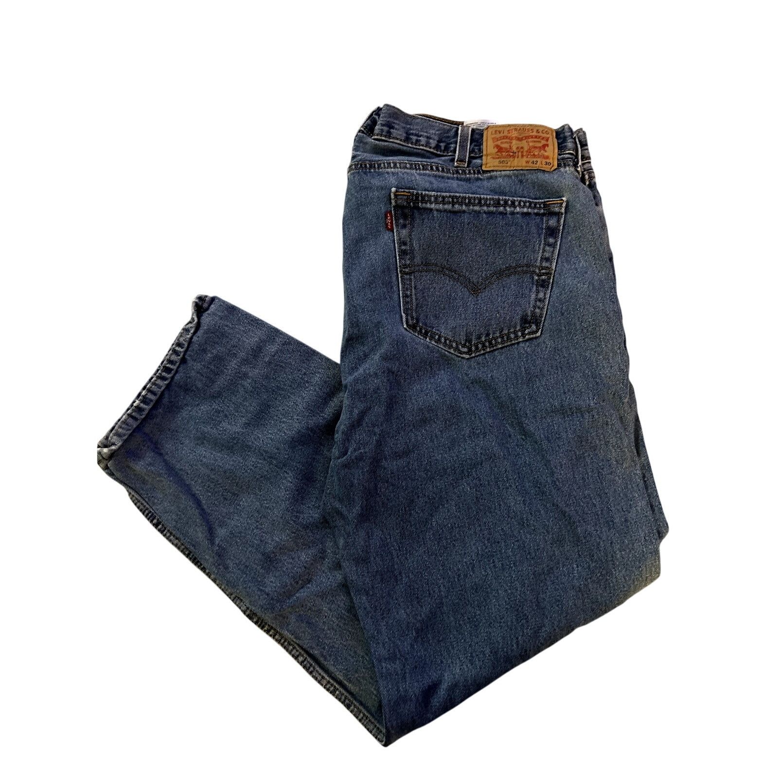 Levi's Levi's 505 Men's Jeans W42 L30 Straight Leg Blue Denim Size US 42 / EU 58 - 1 Thumbnail