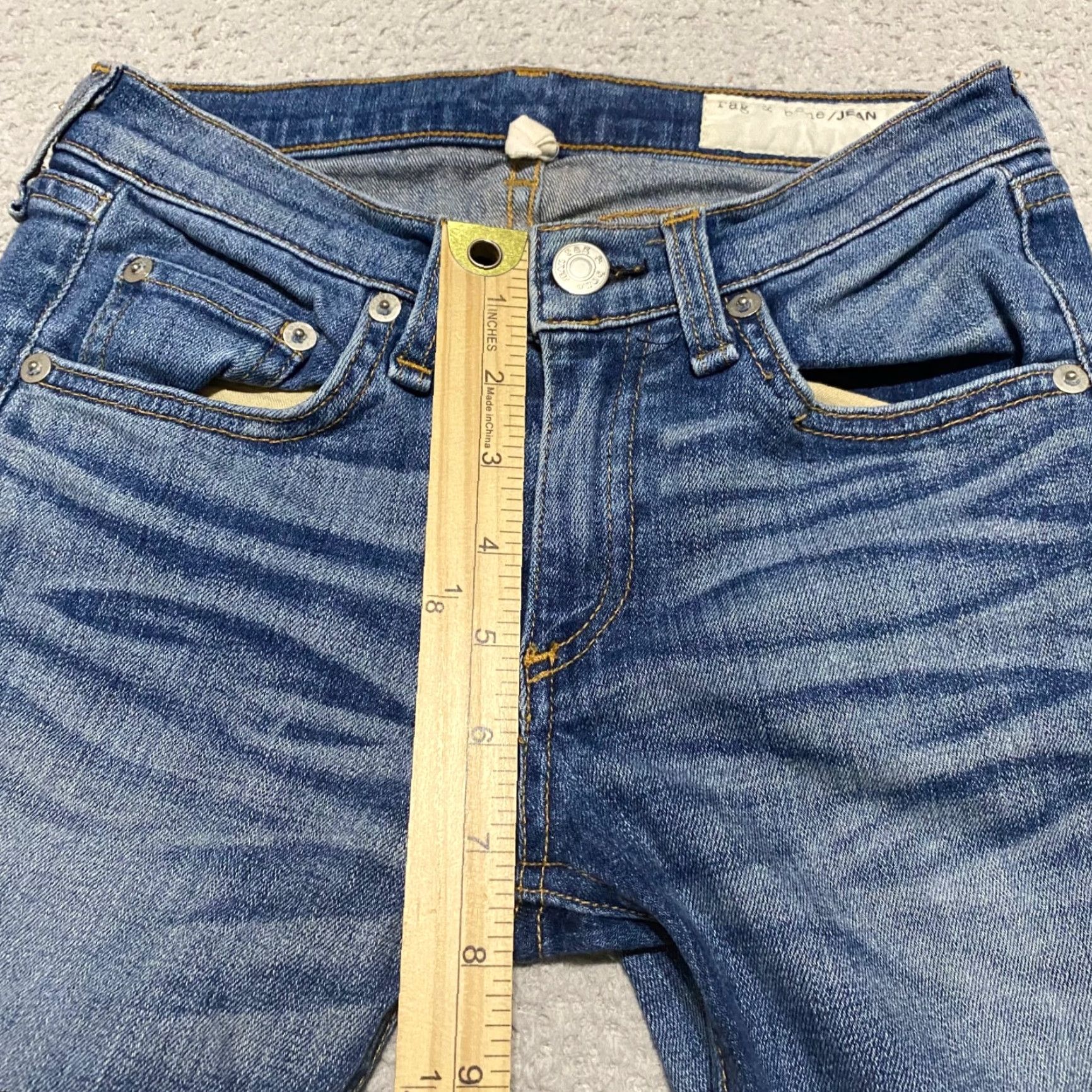 Rag & Bone VINTAGE Rag & Bone Womens Jeans Blue Denim Medium Wash Skinny Distressed Low Rise 24 5-Pocket Design Rise High Relaxed? Size 42" / US 20 - 7 Thumbnail
