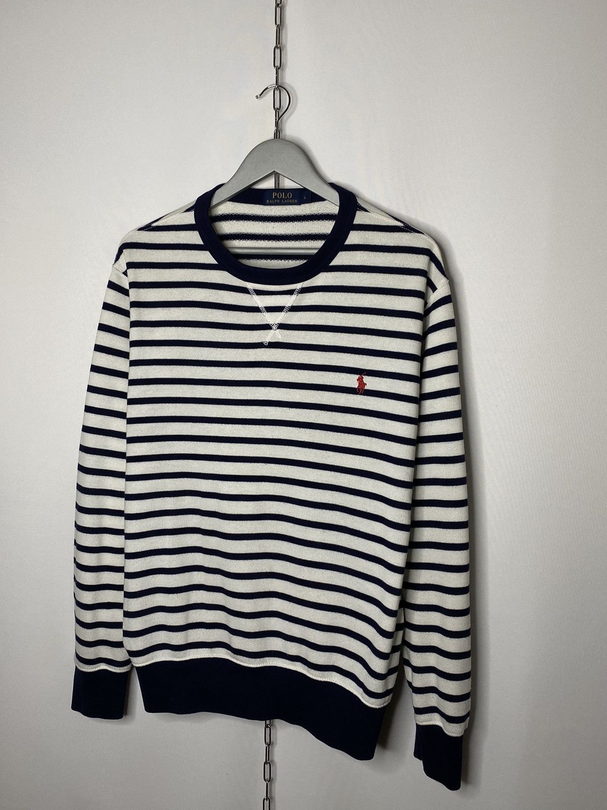 Vintage Vintage Polo Ralph Lauren Striped Sweatshirt Pullover Jumper Size US L / EU 52-54 / 3 - 2 Thumbnail