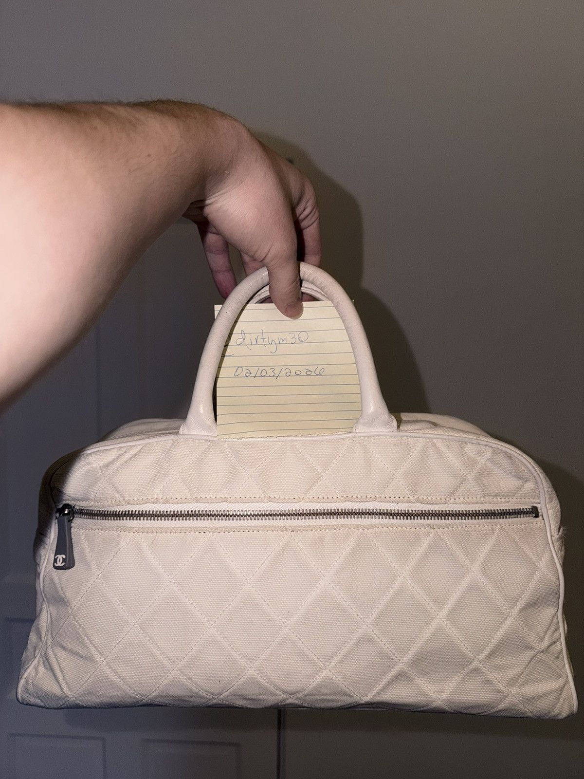 Chanel Chanel White Bowling Mini Handbang Size ONE SIZE - 4 Thumbnail