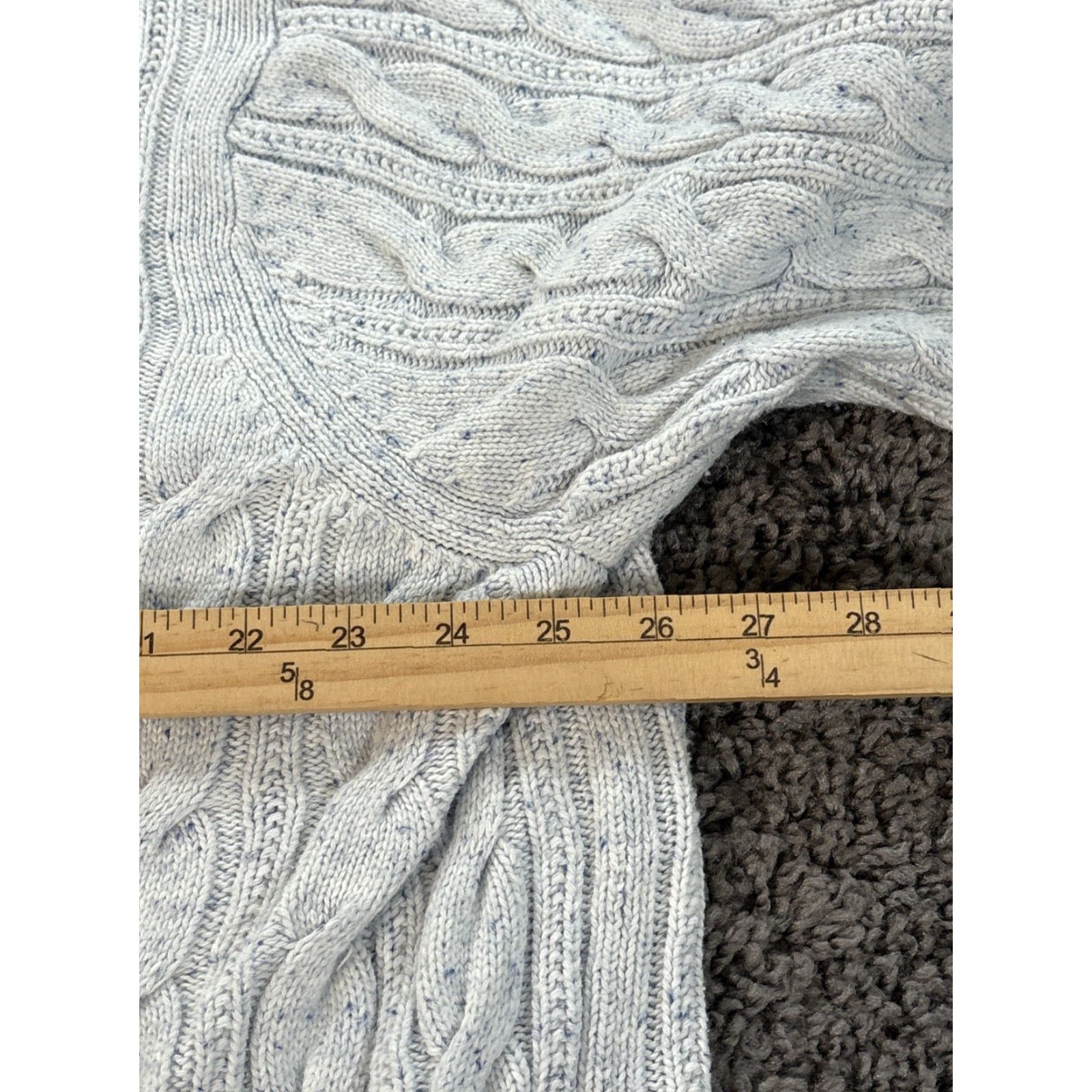 Lands' End Lands' End Sweater Cable-Knit Pullover Womens 2X Plus Powder Blue Cable Knit Grandma Chunky 2X Womens Pullover Cable-Knit Knit Blue Size XXL / US 16-18 / IT 52-54 - 3 Thumbnail