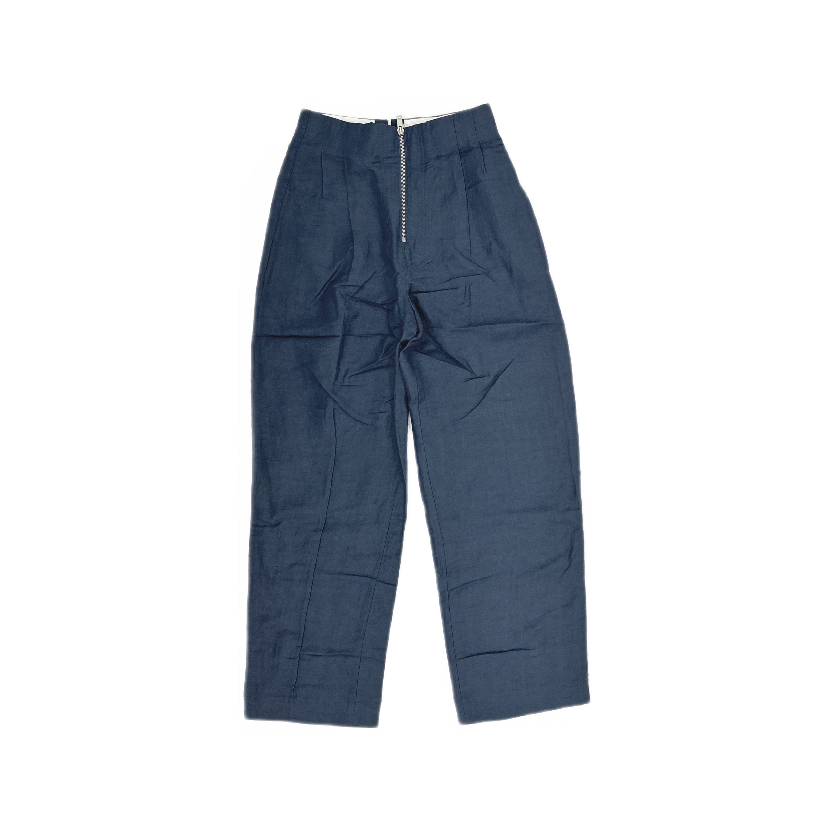 Celine Celine Blue Linen Blend Wide Leg Pants Size 34 Size 25" / US 0 / IT 36 - 1 Thumbnail