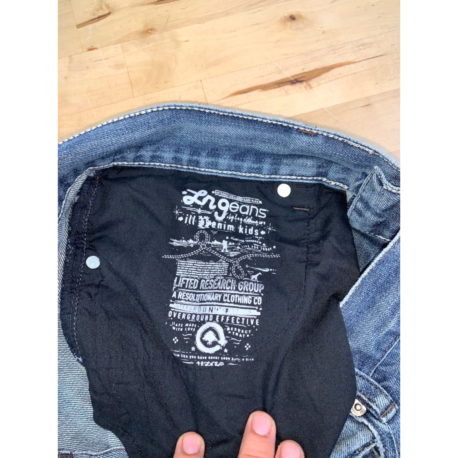 Denime LRG Jeans Denim Straight Jeans Mens 34x29 Blue Denim Dusted Medium Wash Pockets Easy Care 12092 Regular Fit Size US 34 / EU 50 - 3 Thumbnail