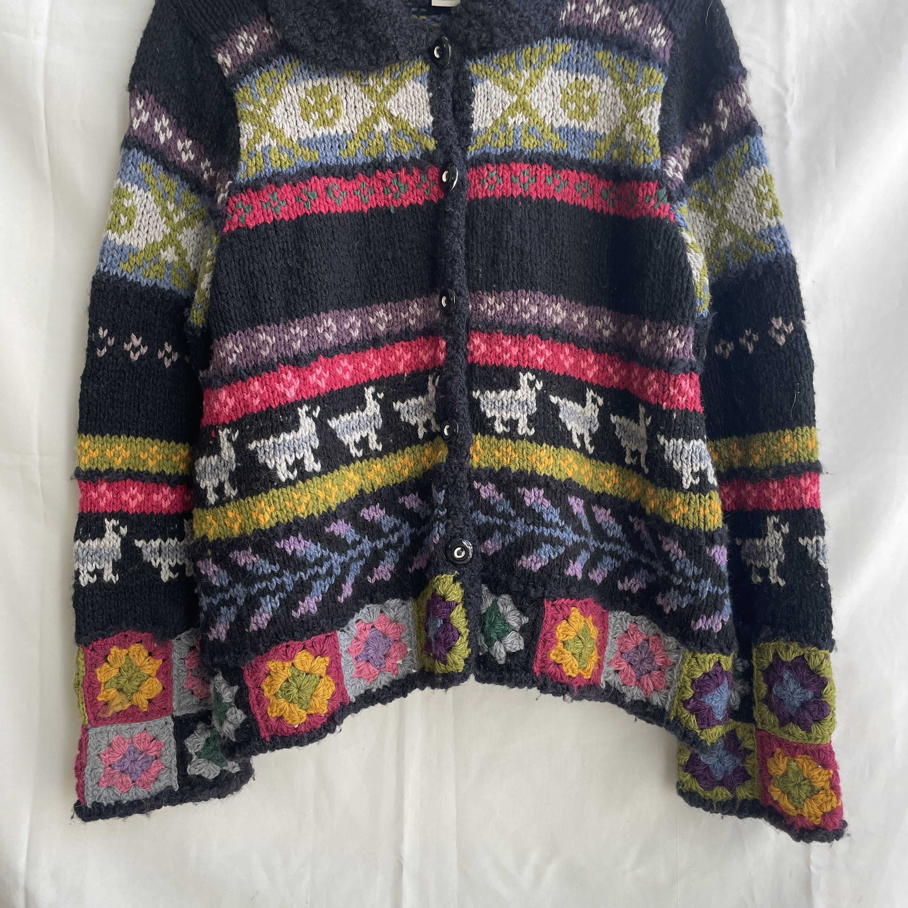 Other Amano Womens Colorful Collared Wool Button Up Cardigan Size M / US 6-8 / IT 42-44 - 6 Thumbnail